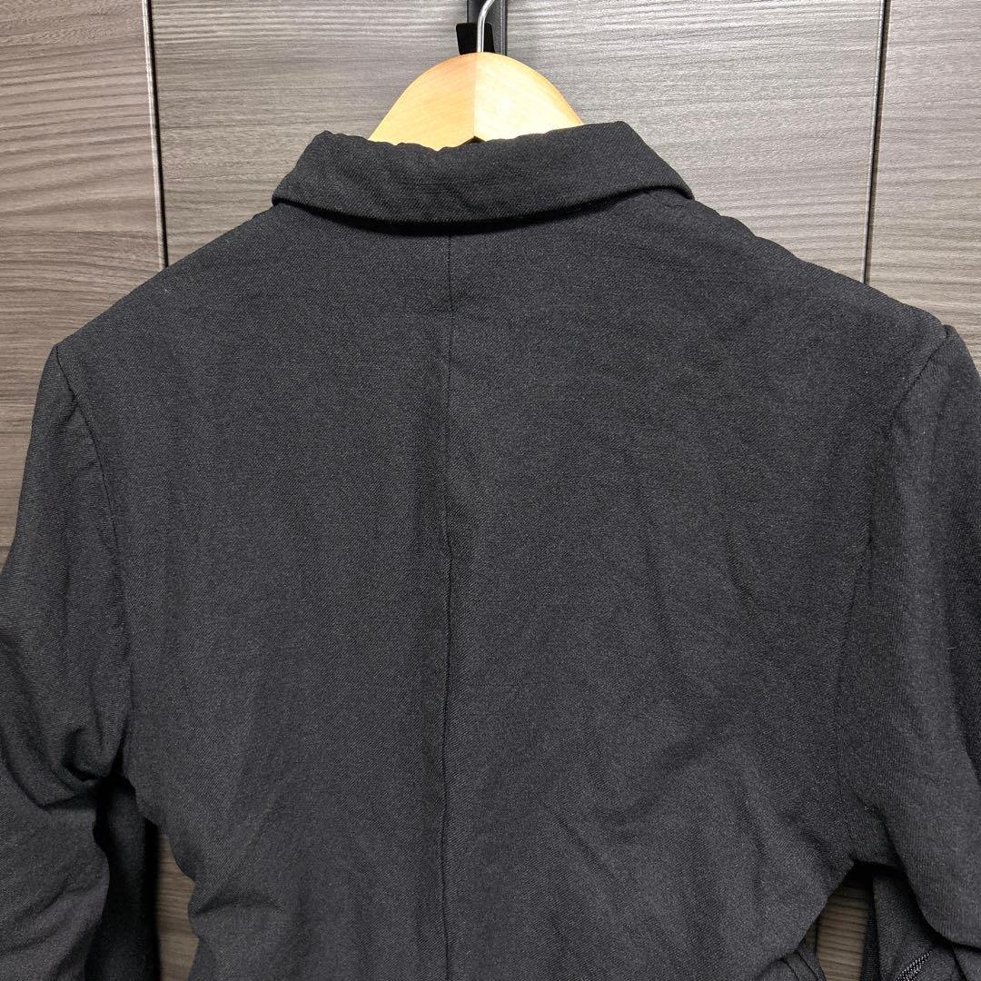 コムデギャルソンオムプリュス テーラードジャケット ポリエステル 縮絨 ブラック