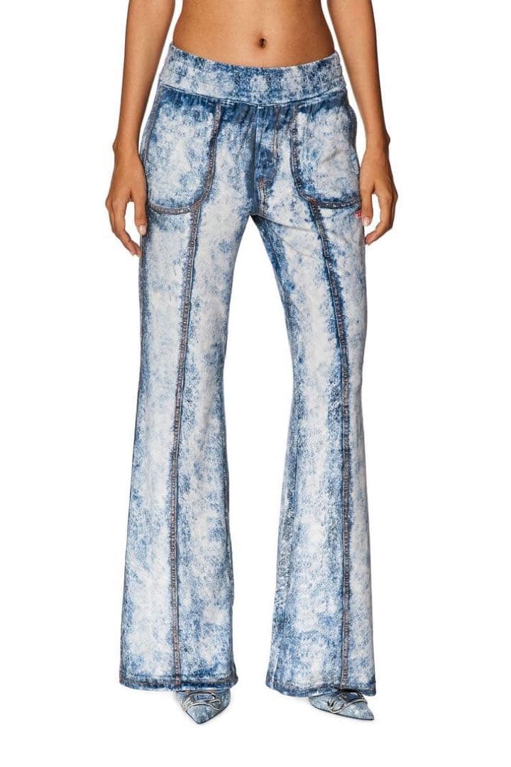 【正規品】美品 DIESEL P-NEY ベロア トロンプルイユ デニム フレア