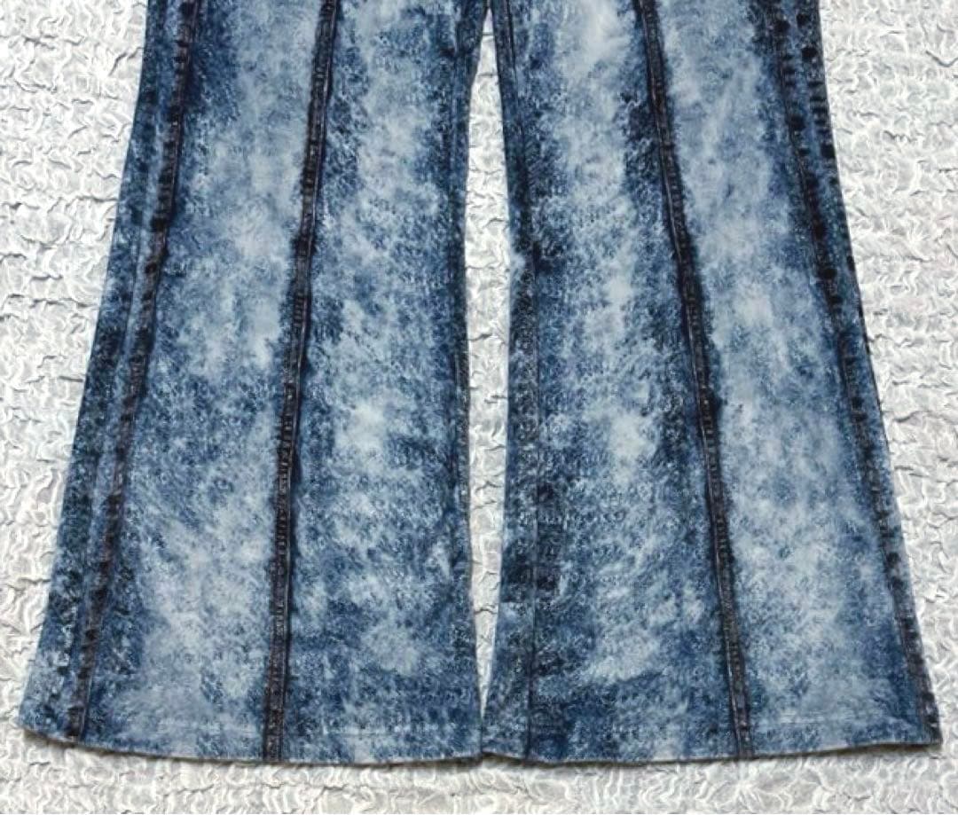 【正規品】美品 DIESEL P-NEY ベロア トロンプルイユ デニム フレア
