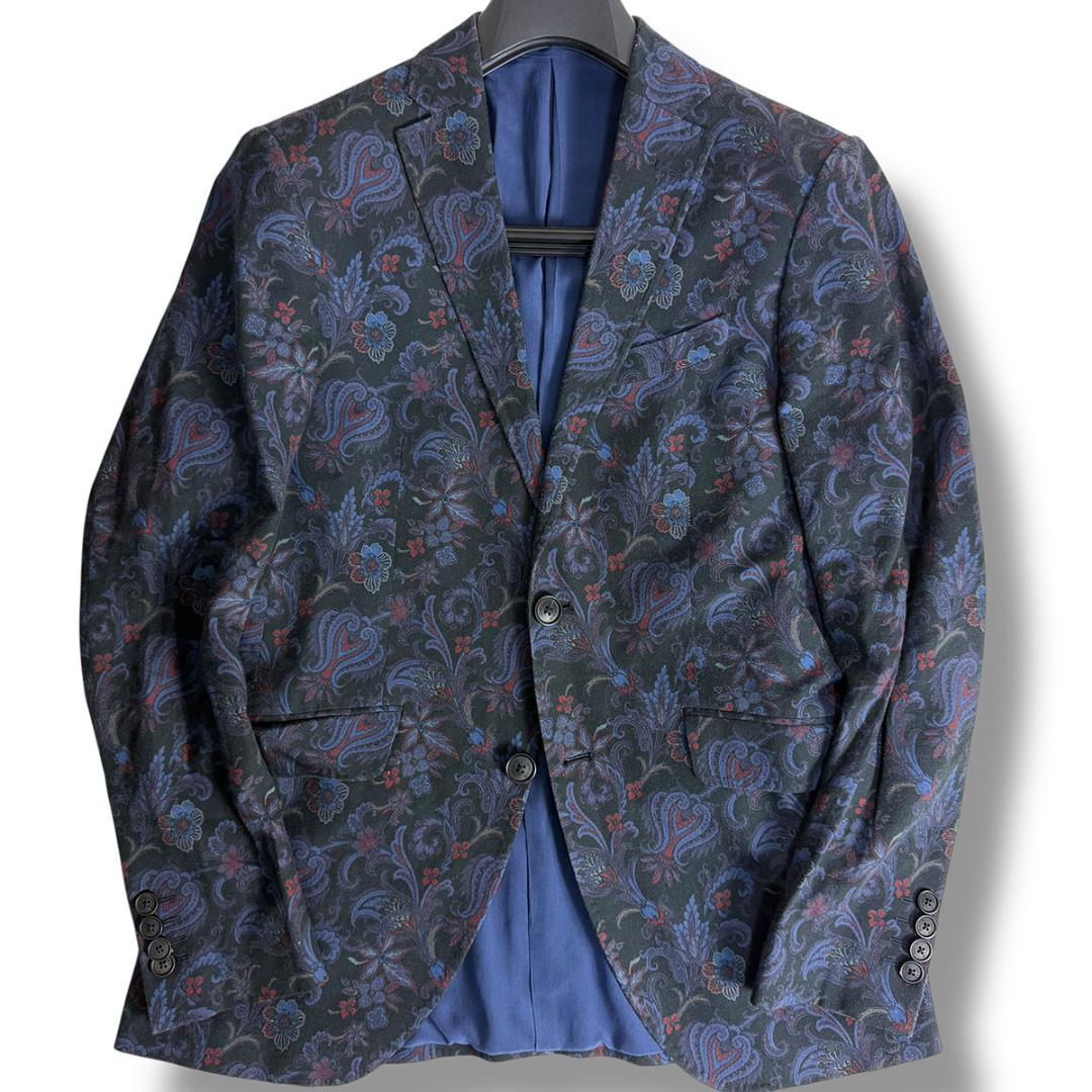 J6279 美品 エトロ ETROLIGHTペイズリー柄テーラードジャケット46