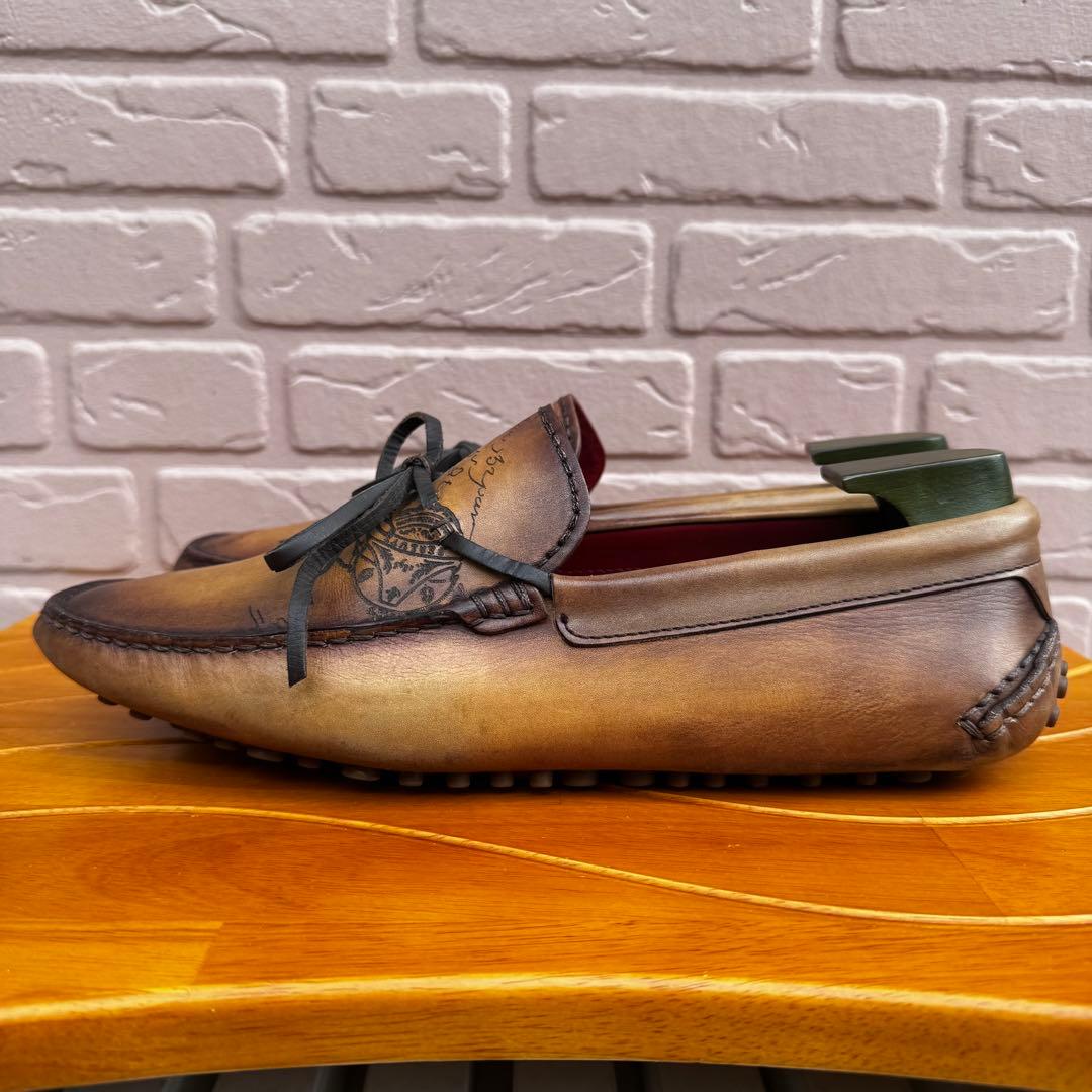 【美品】 ベルルッティ カリグラフィ スクリットレザー ドライビングシューズ