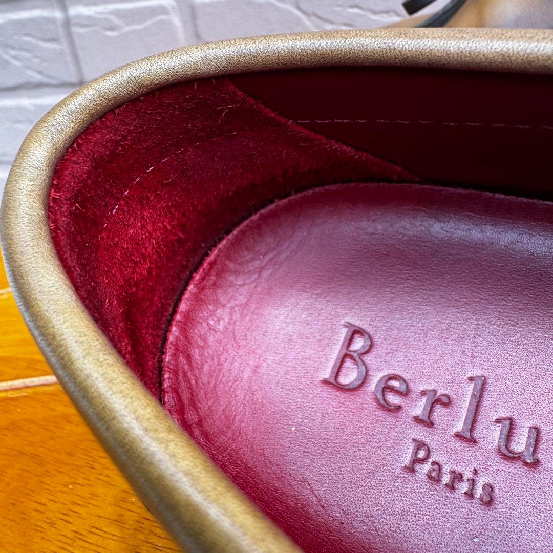 【美品】 ベルルッティ カリグラフィ スクリットレザー ドライビングシューズ