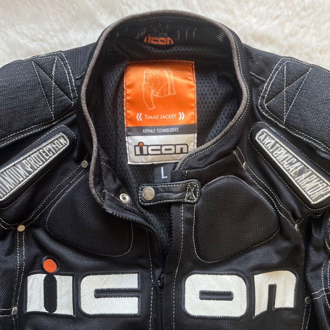 美品　icon アイコン　バイクジャケット　上下セット　ライダージャケット　L