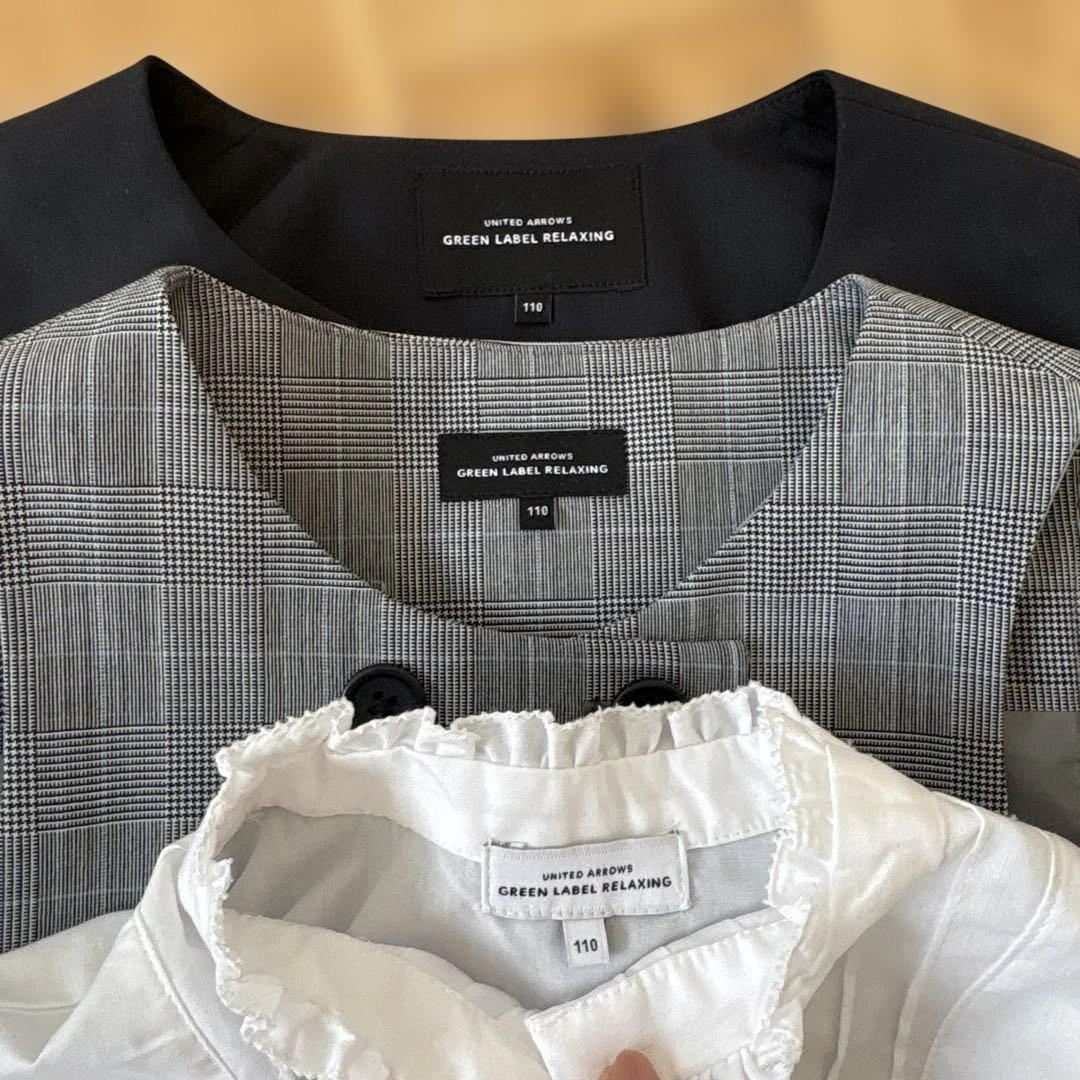 110 グリーンレーベル　入学式　フォーマル　３点セット　女の子　ワンピース