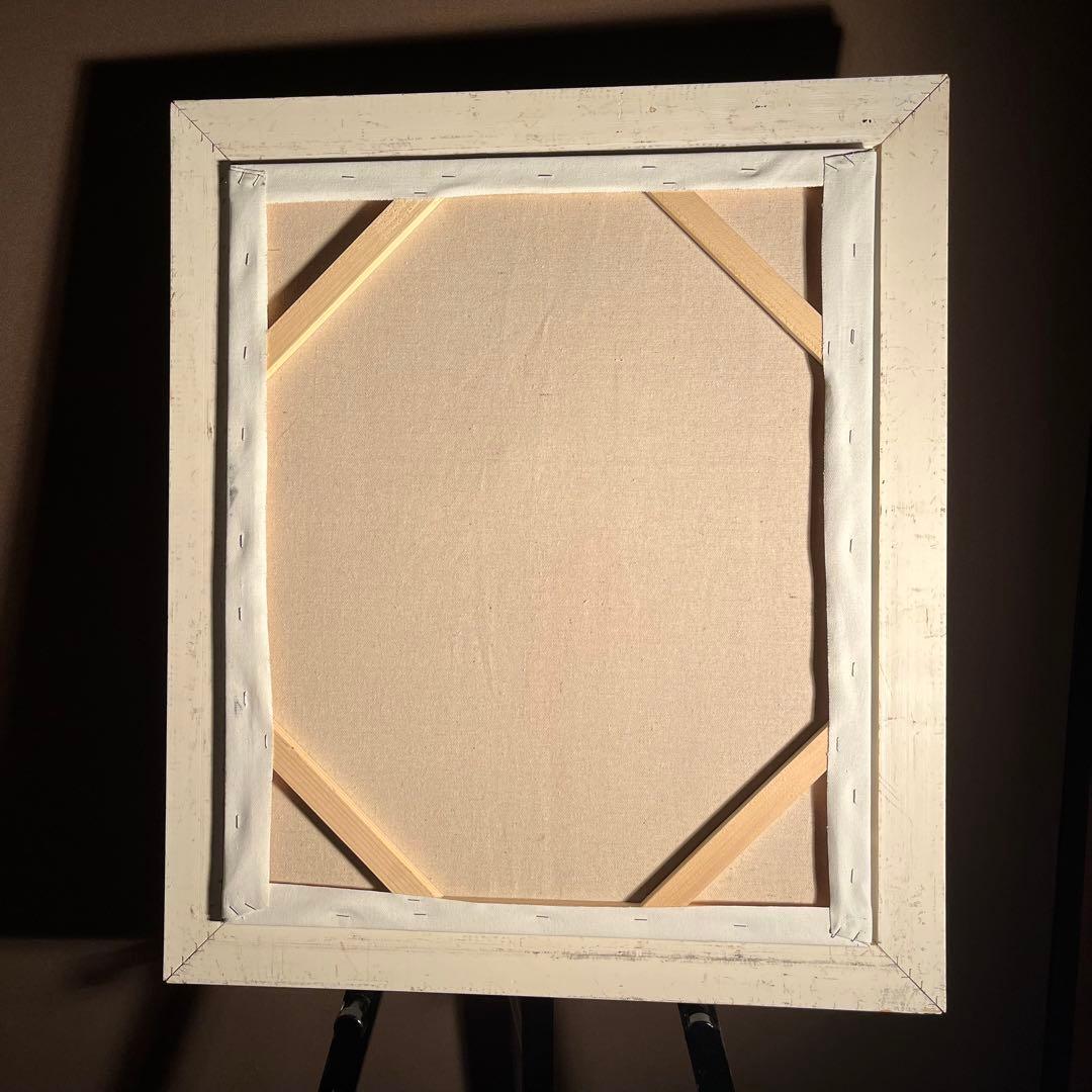 手描き油絵 鯉の滝登り 額付 絵画 インテリア 油彩画 金運 開運