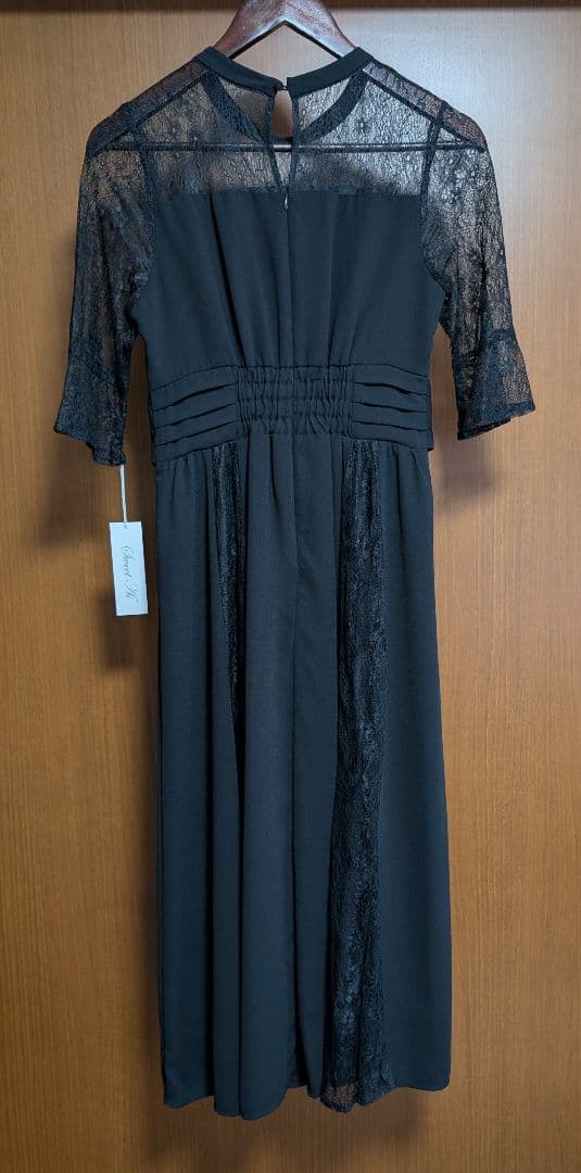 【新品】ビスチェ風ハイネックレース結婚式ワンピース（Ｌ）