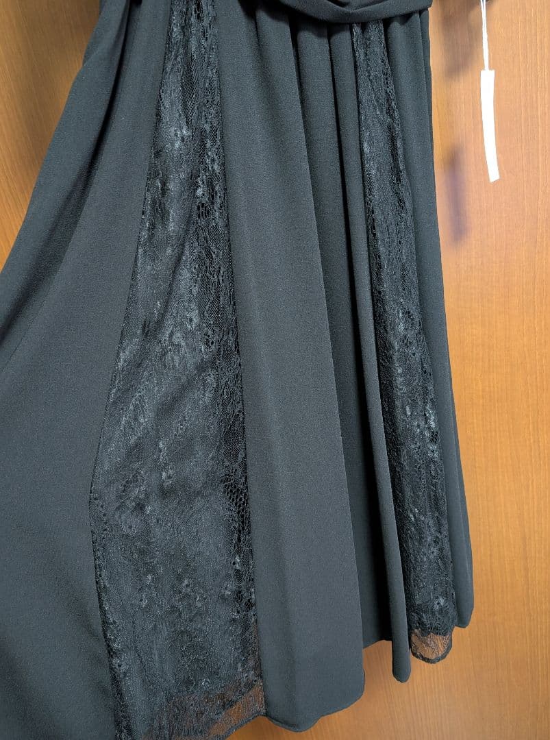 【新品】ビスチェ風ハイネックレース結婚式ワンピース（Ｌ）