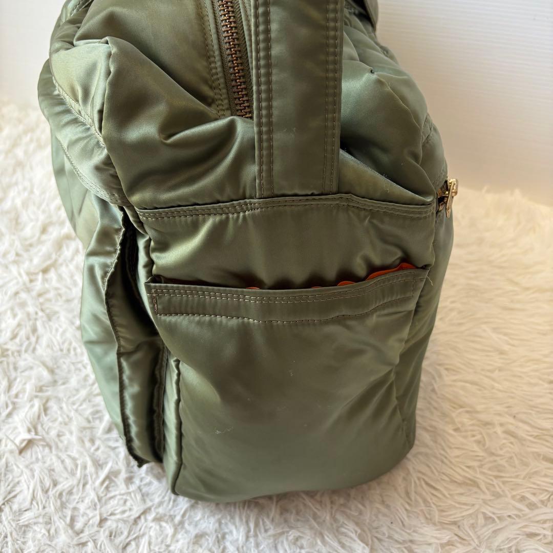 極美品 PORTER タンカー 定価10万円 特大ダッフルバッグ セージグリーン