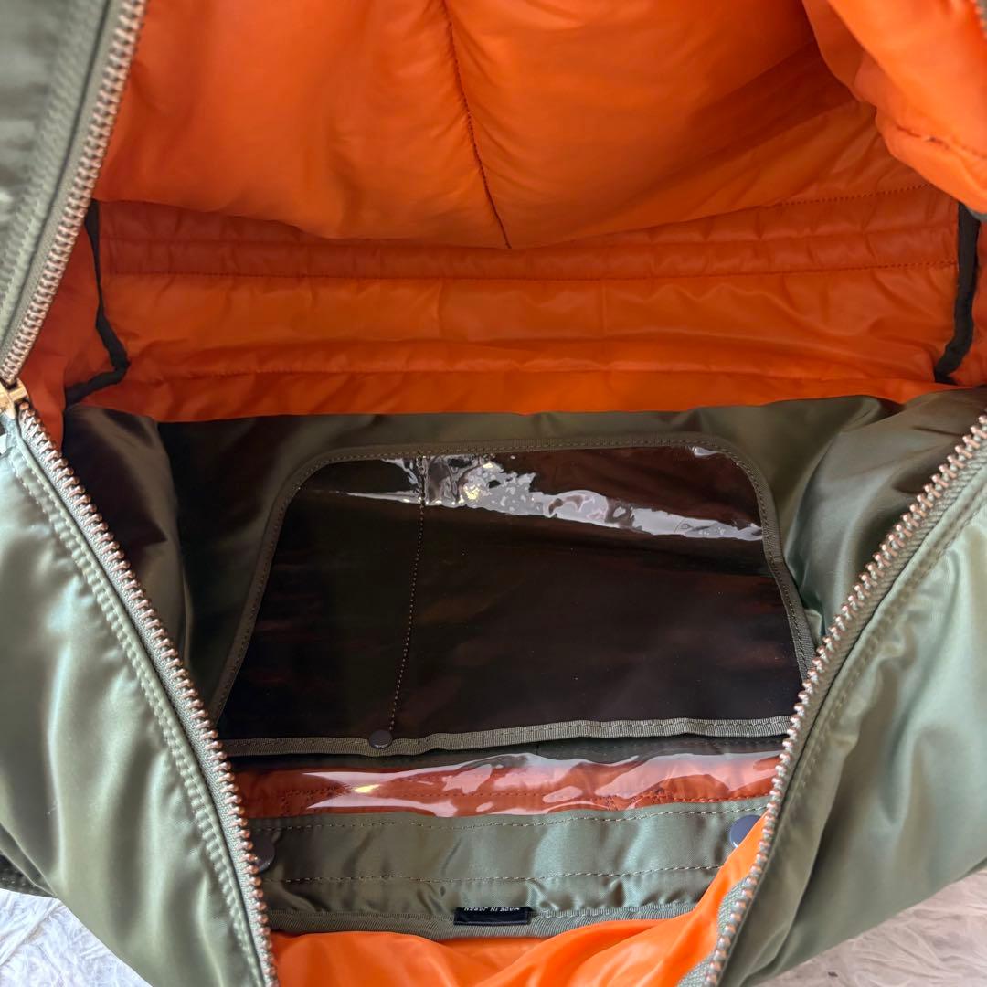 極美品 PORTER タンカー 定価10万円 特大ダッフルバッグ セージグリーン