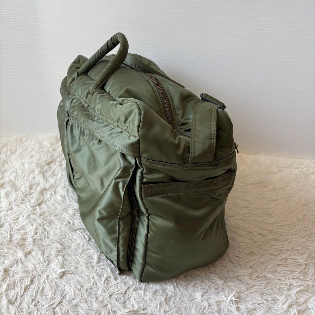 極美品 PORTER タンカー 定価10万円 特大ダッフルバッグ セージグリーン