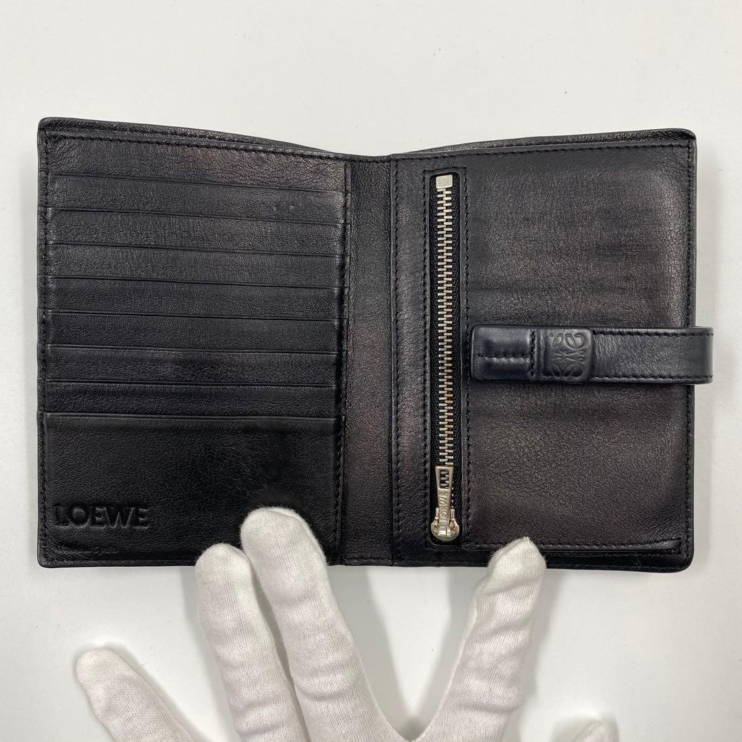 LOEWE パーティカルウォレット　ミディアム　ブラック　レザー