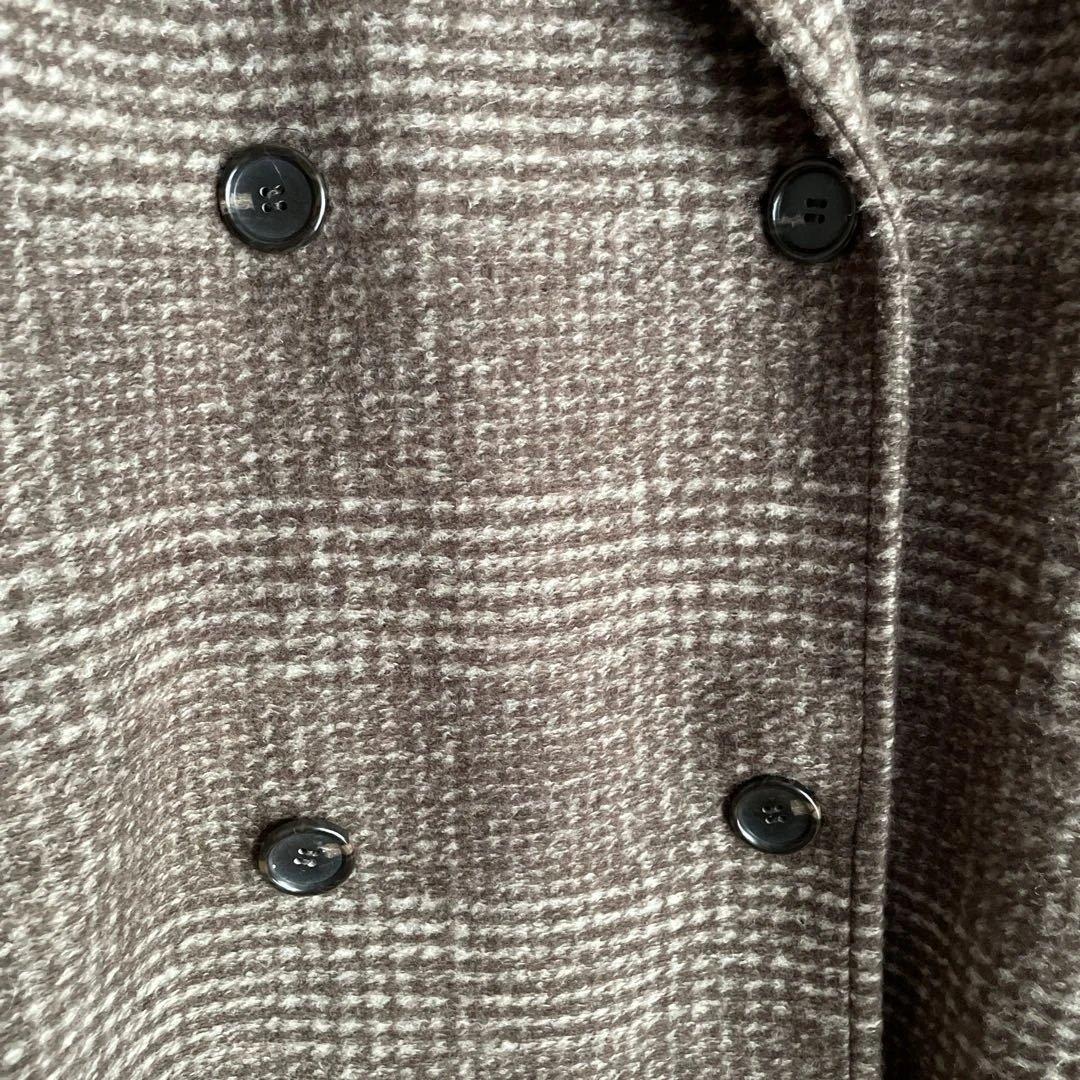 北川景子着用＊スピック＆スパン＊Wスライバーチェックハーフコート ブラウン38