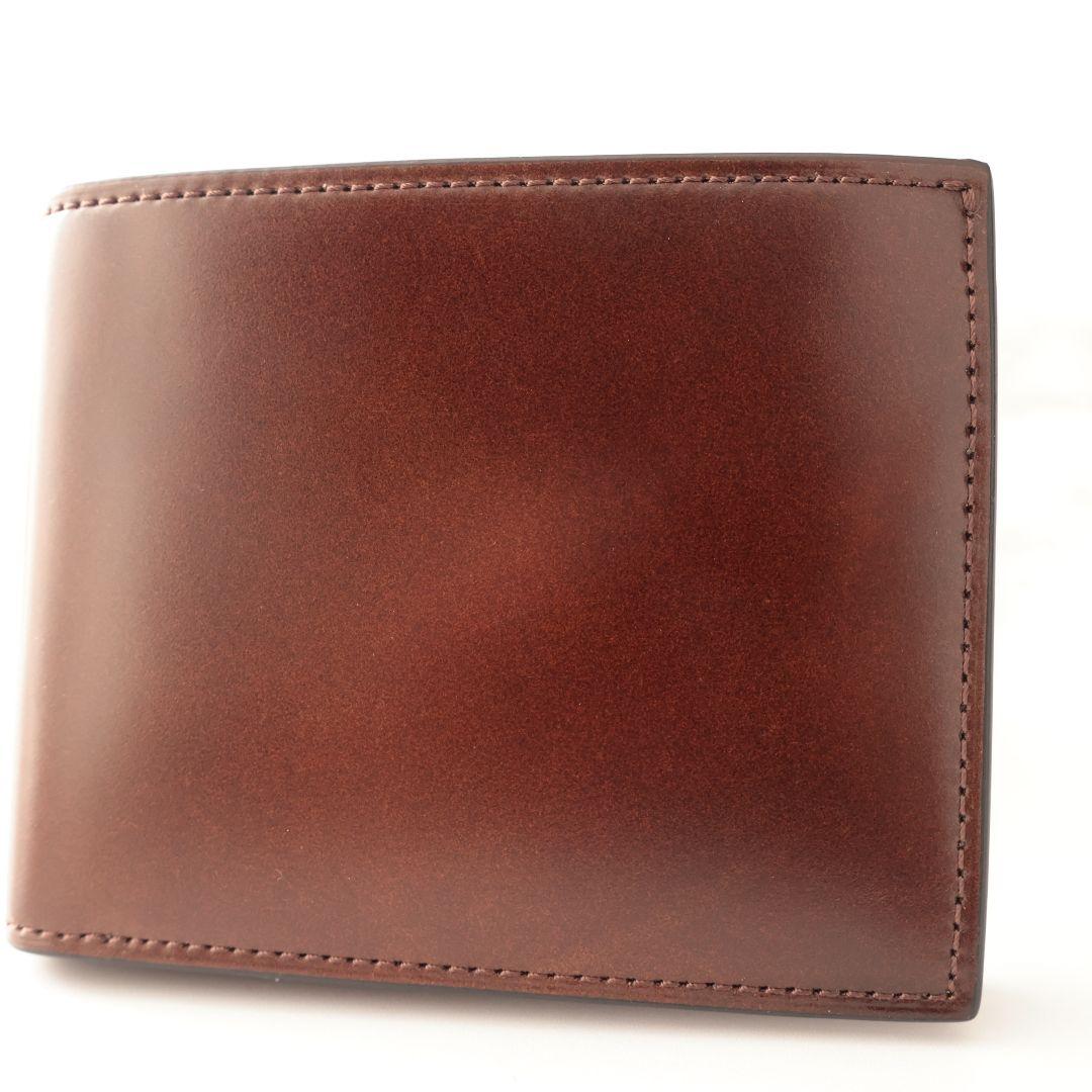 B品 ユハク yuhaku コードバン 二つ折り財布 札入れ ダークブラウン