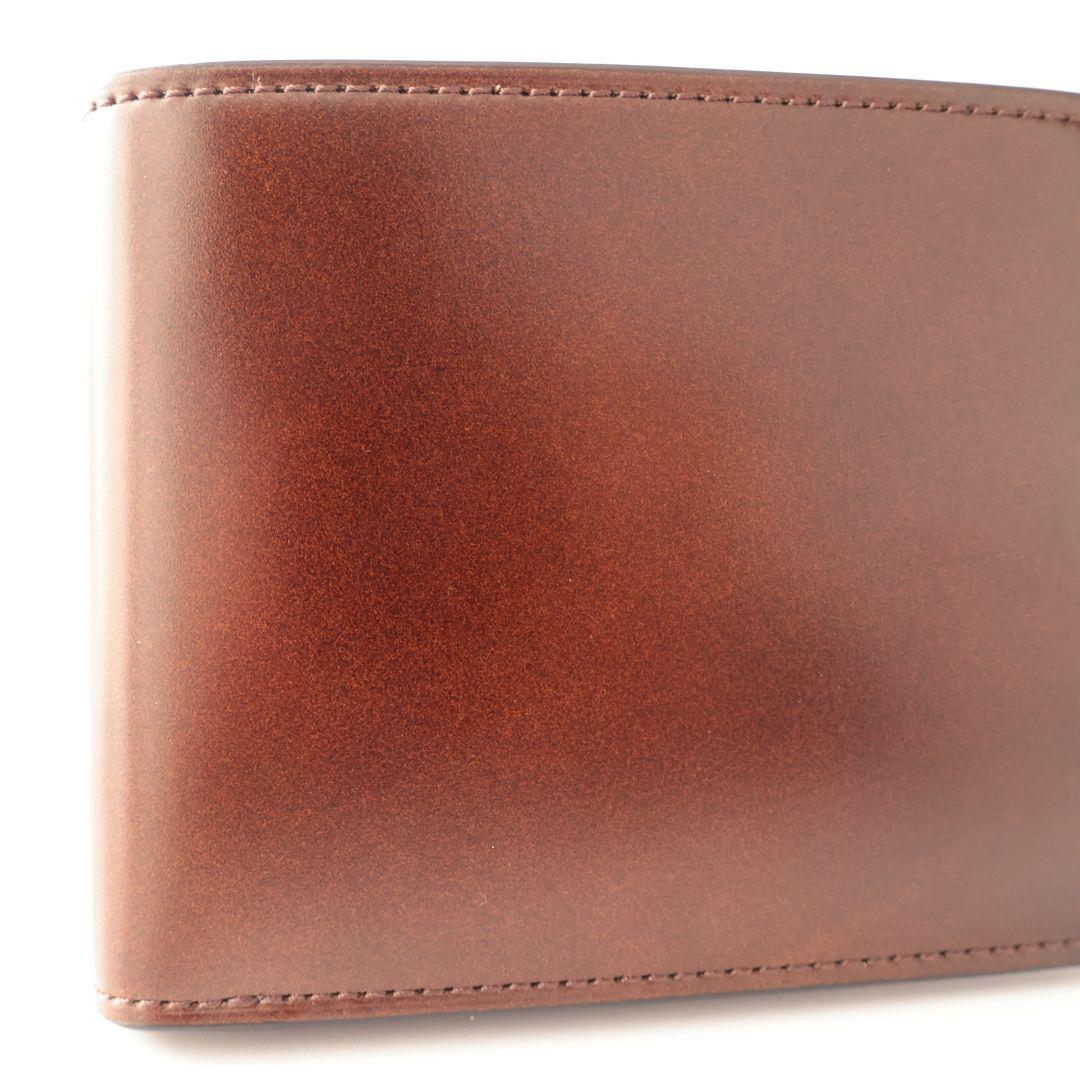 B品 ユハク yuhaku コードバン 二つ折り財布 札入れ ダークブラウン