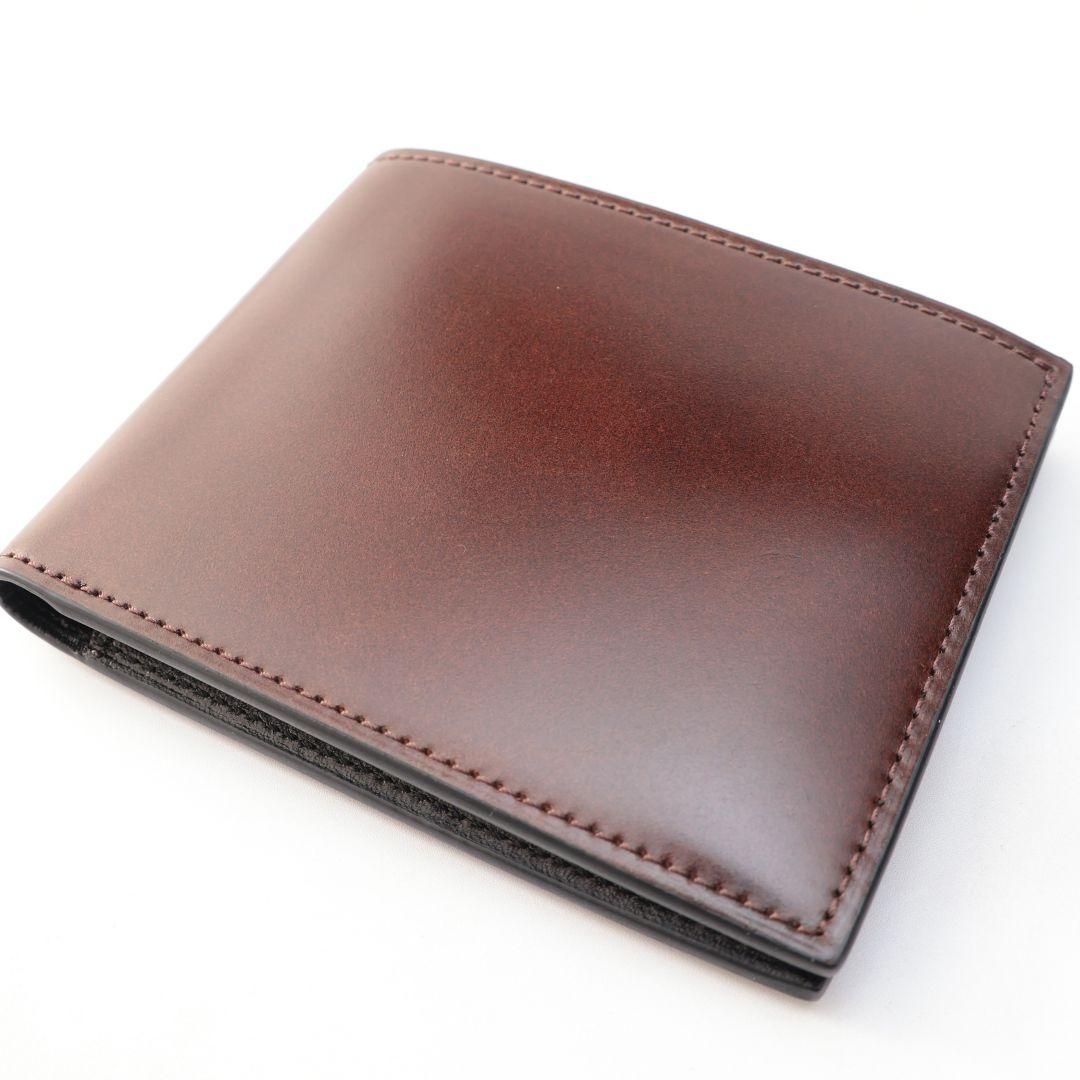 B品 ユハク yuhaku コードバン 二つ折り財布 札入れ ダークブラウン