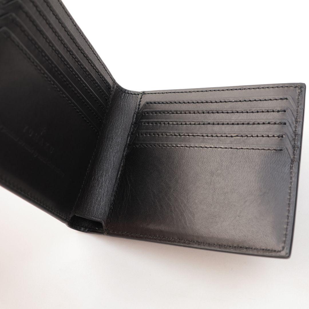 B品 ユハク yuhaku コードバン 二つ折り財布 札入れ ダークブラウン