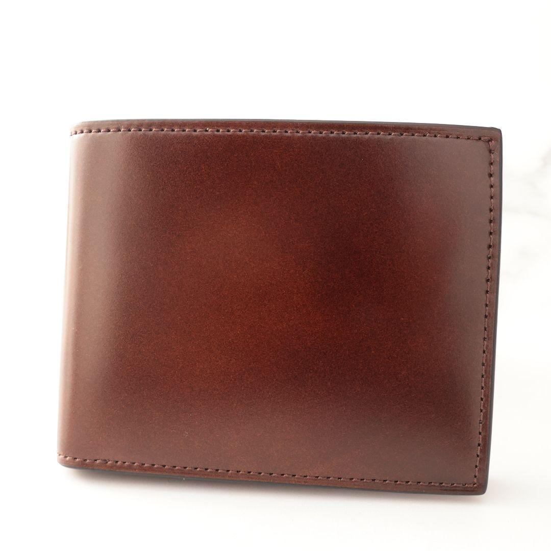 B品 ユハク yuhaku コードバン 二つ折り財布 札入れ ダークブラウン