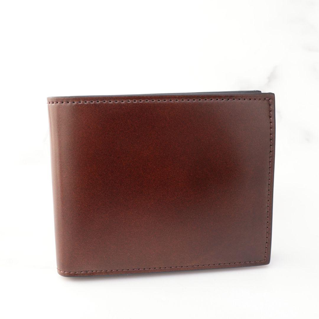 B品 ユハク yuhaku コードバン 二つ折り財布 札入れ ダークブラウン