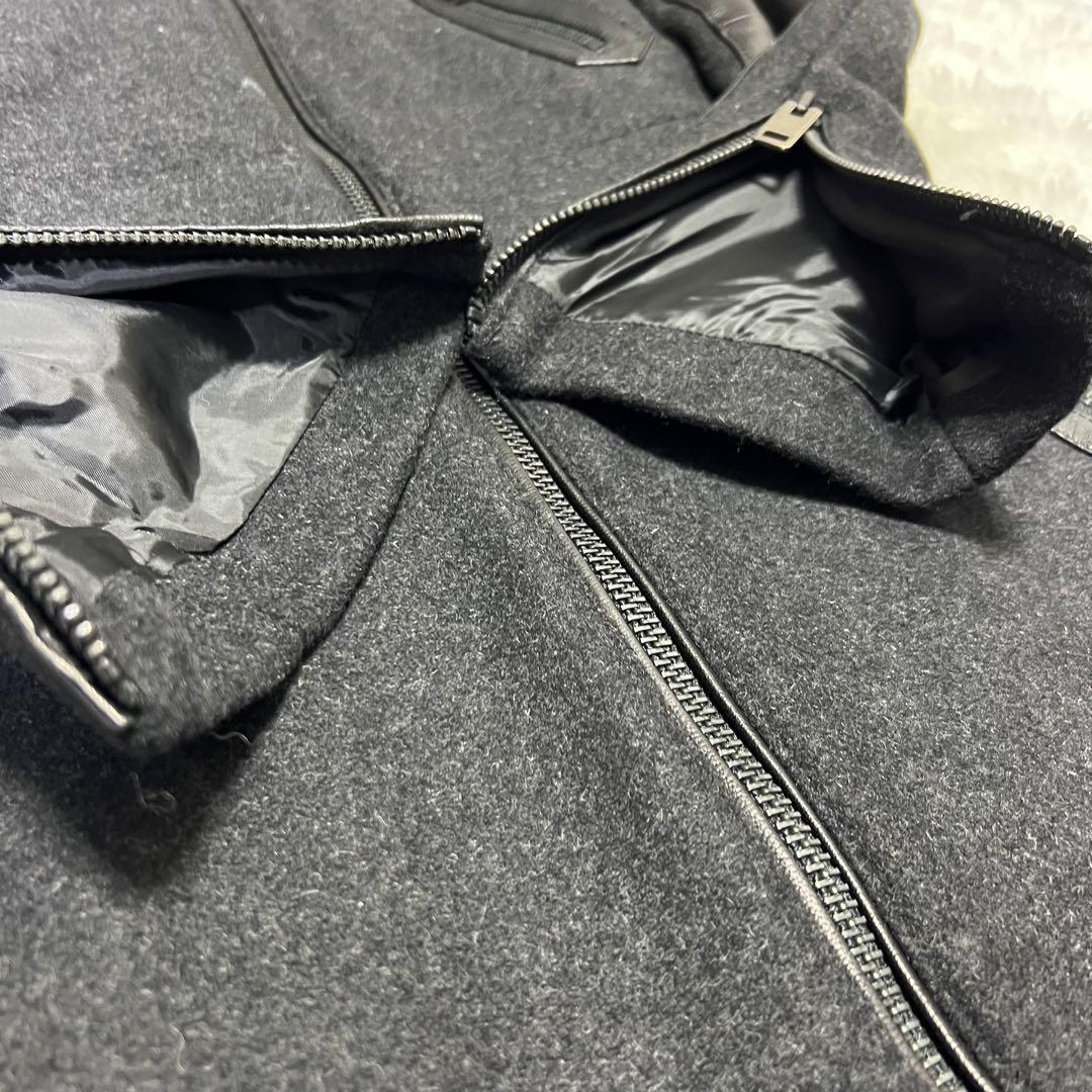 【美品✨️】DIESEL　大人気ライダースロングコート　ゴートレザー×ウール