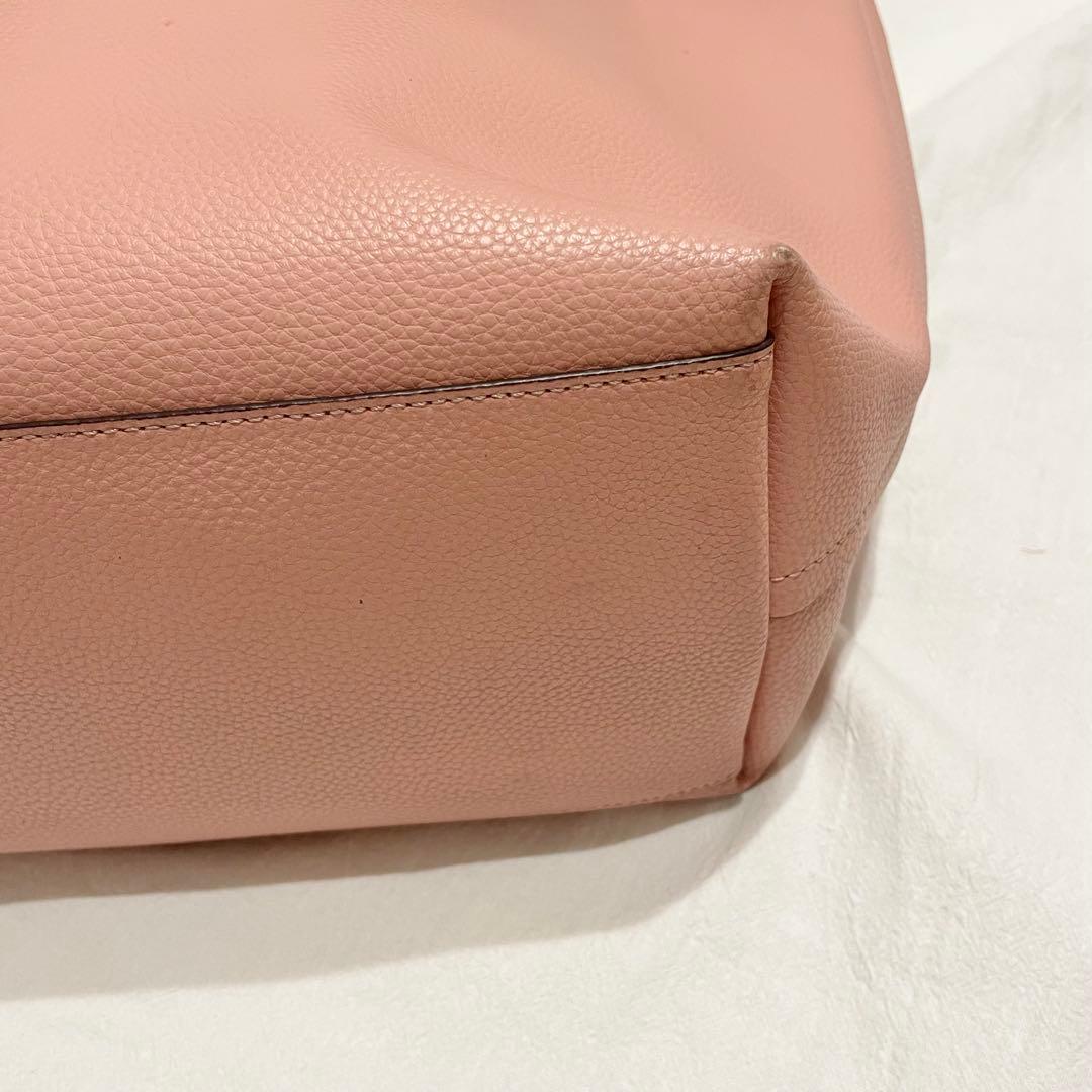 【美品】コーチ 北川景子 着用トートバッグ 本革 黒 A4収納可 大容量　ピンク