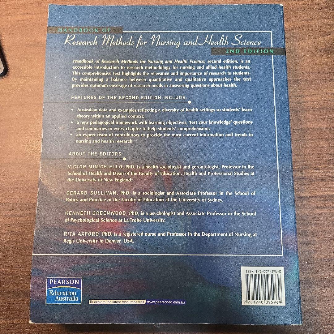 洋書 Research Methods for Nursing & Health