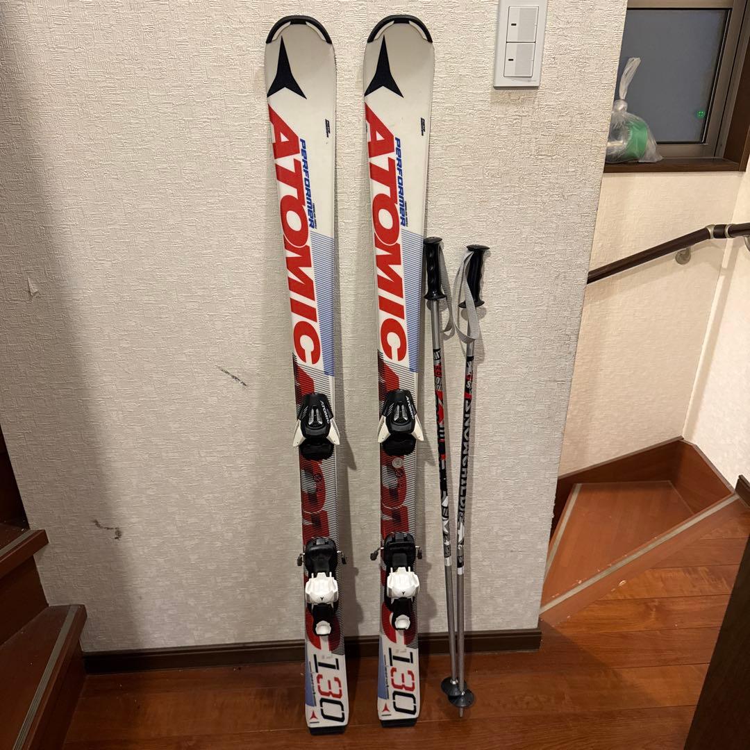 アトミック ATOMIC スキー ストックセット 130cm 中古品
