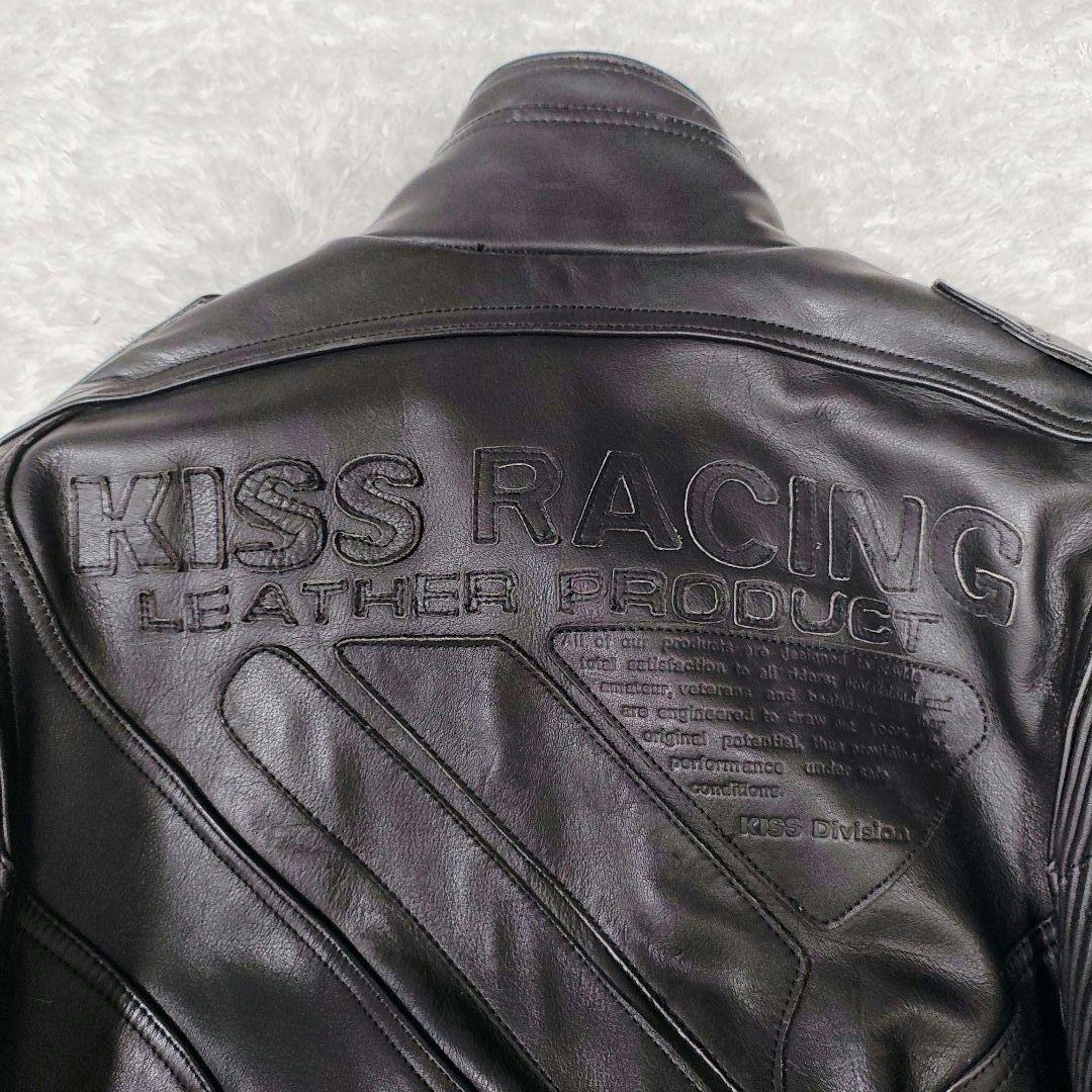 KISS RACING 本革 ライダースジャケット ブラック