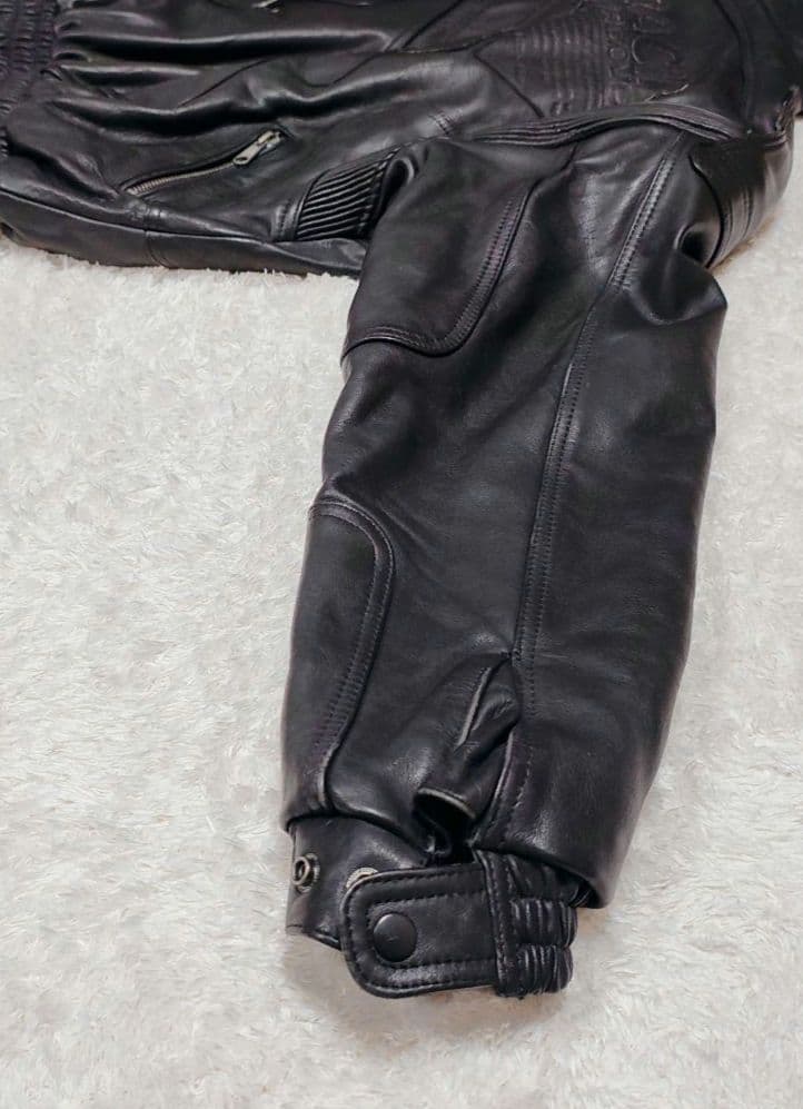 KISS RACING 本革 ライダースジャケット ブラック