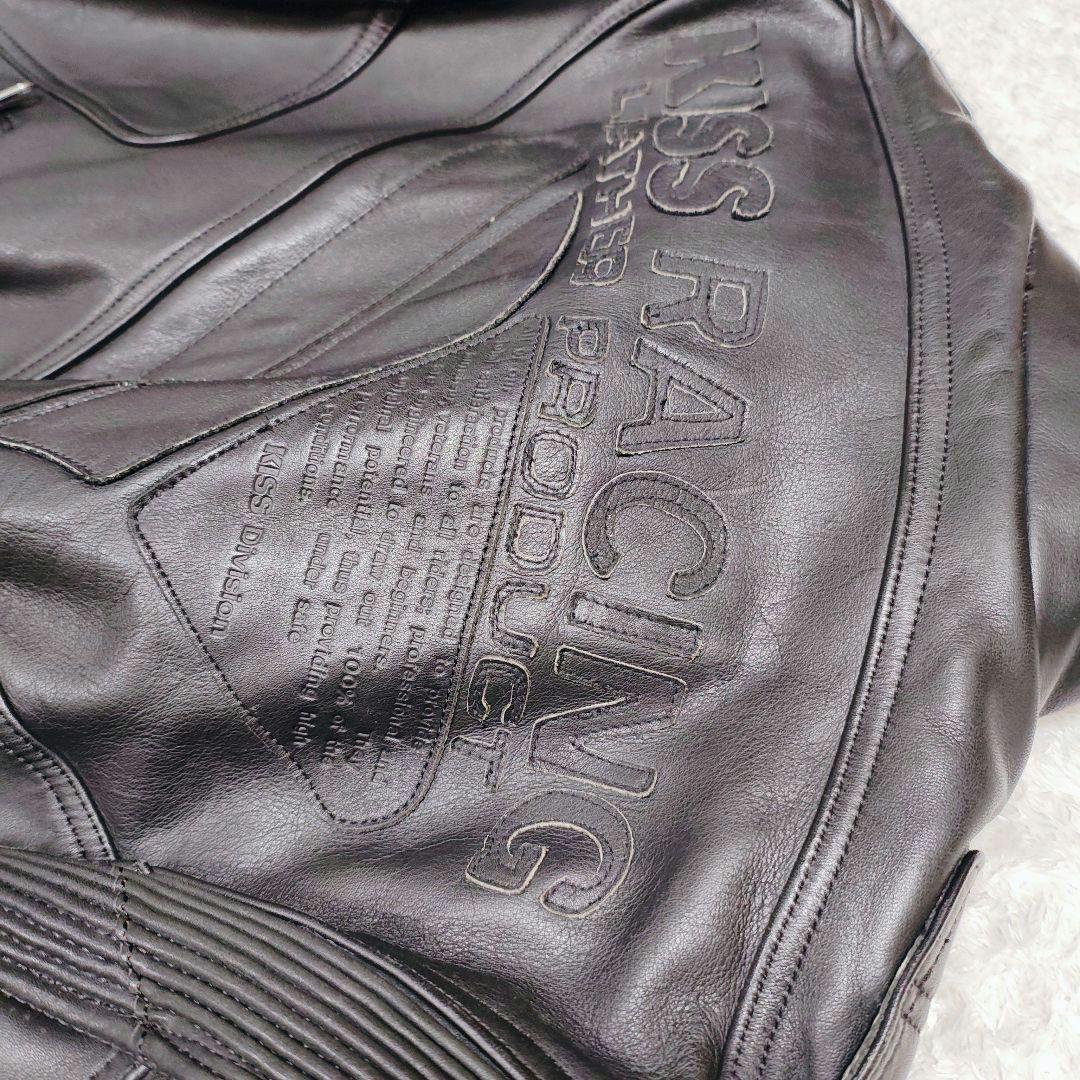 KISS RACING 本革 ライダースジャケット ブラック