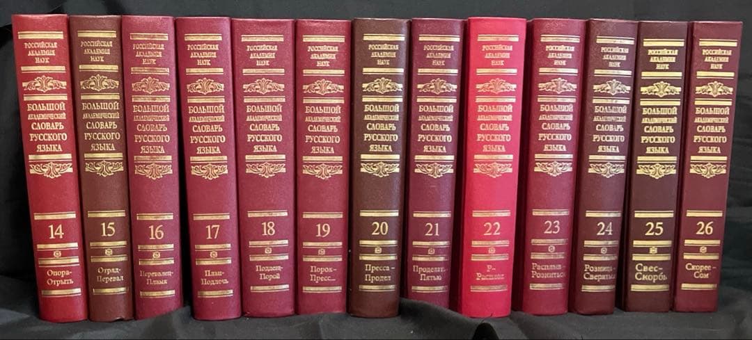 アカデミー版ロシア語大辞典　第1巻～第26巻（刊行継続中）