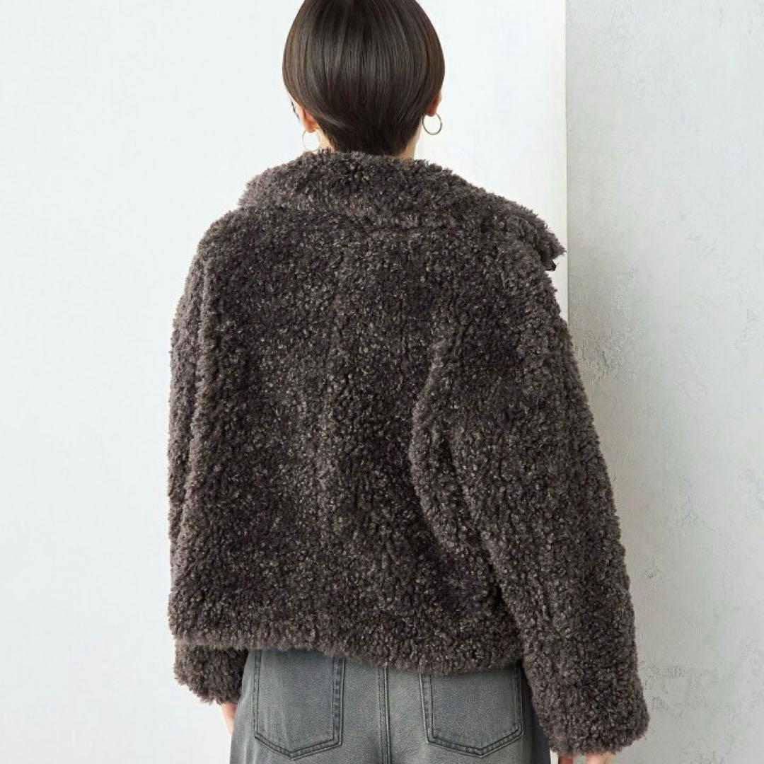 NOLLEY'S ノーリーズフェイクシープファーショートブルゾン/華やか/美品