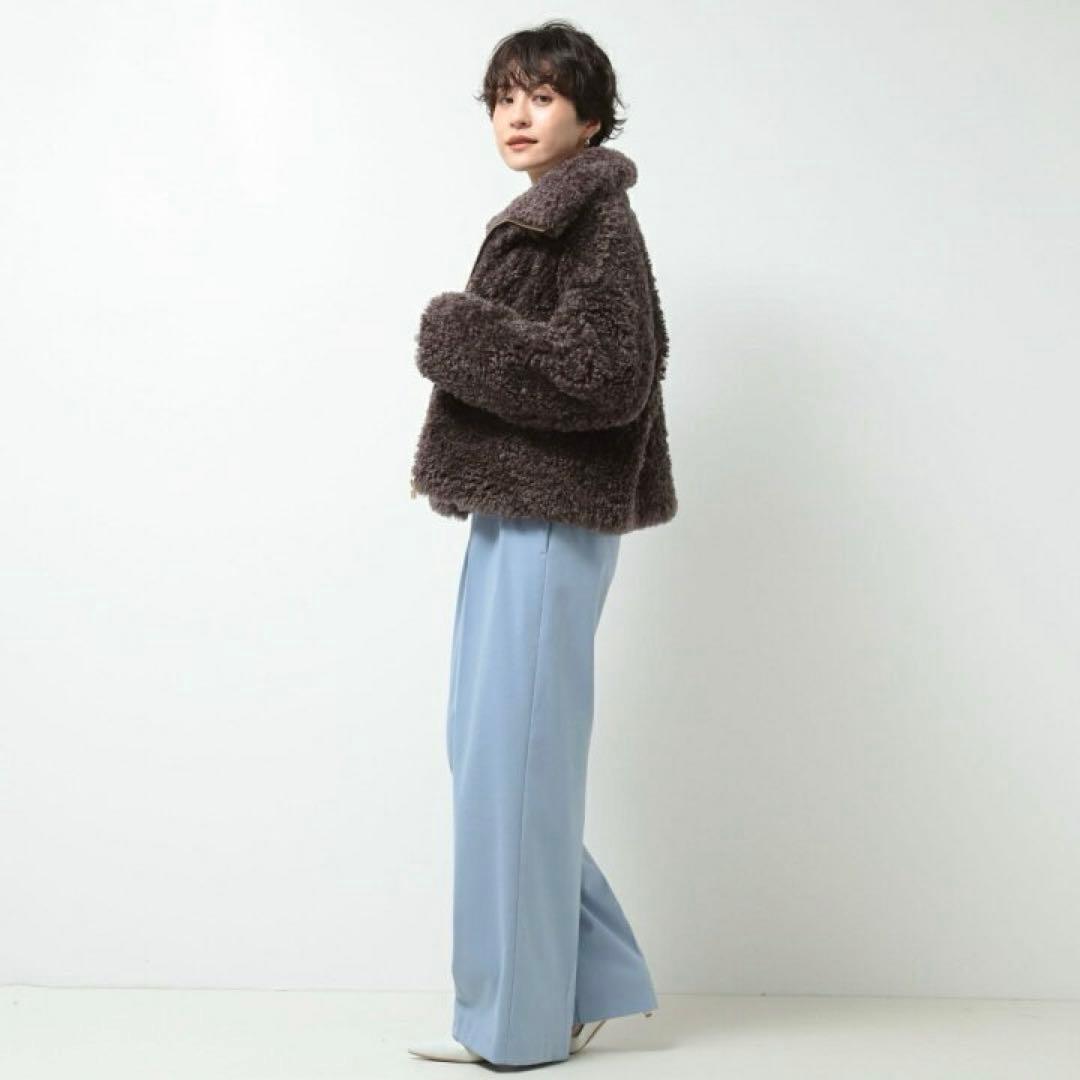 NOLLEY'S ノーリーズフェイクシープファーショートブルゾン/華やか/美品