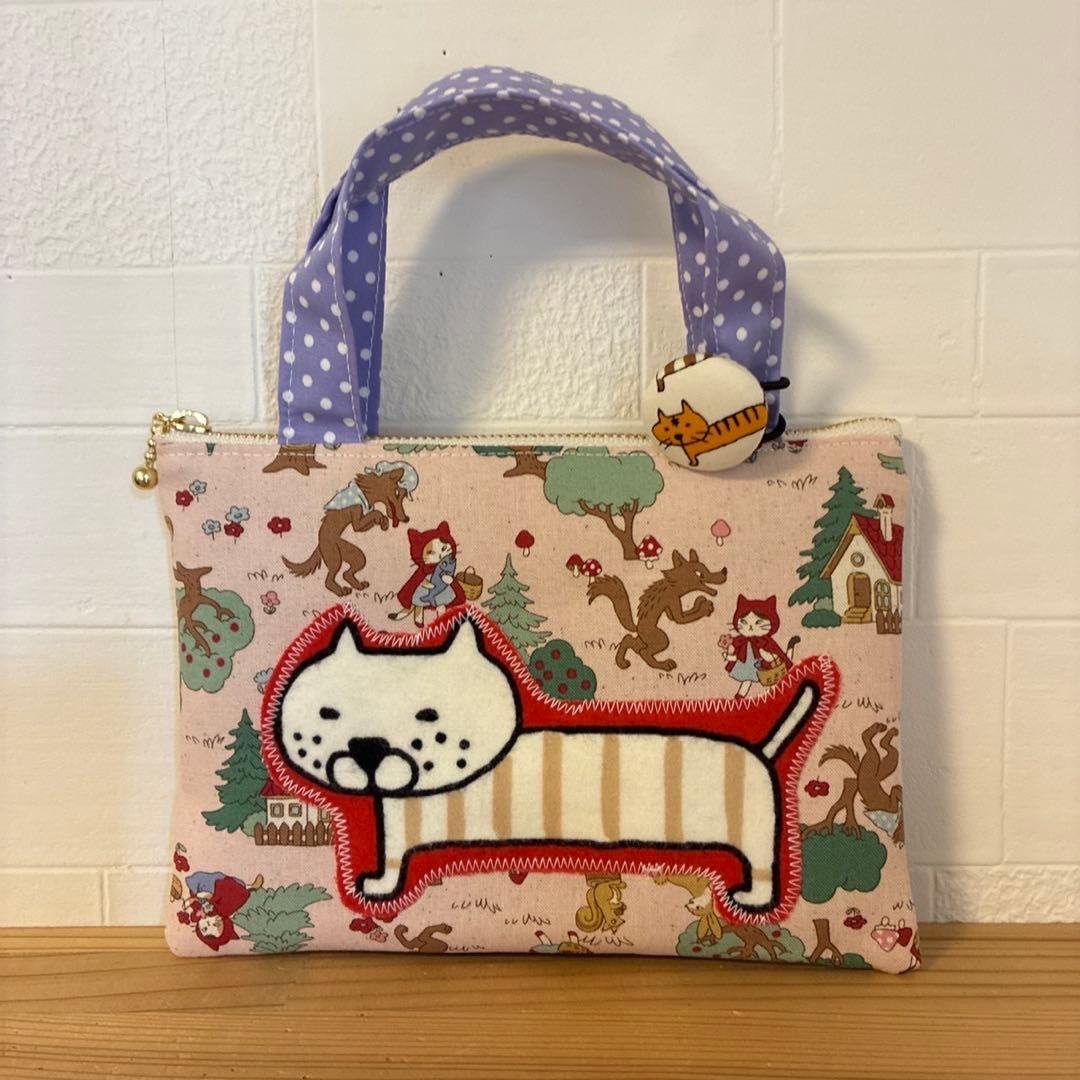 感謝価格　SALE 限定生地　ユキエモン　20cmファスナーダーツマチポーチ