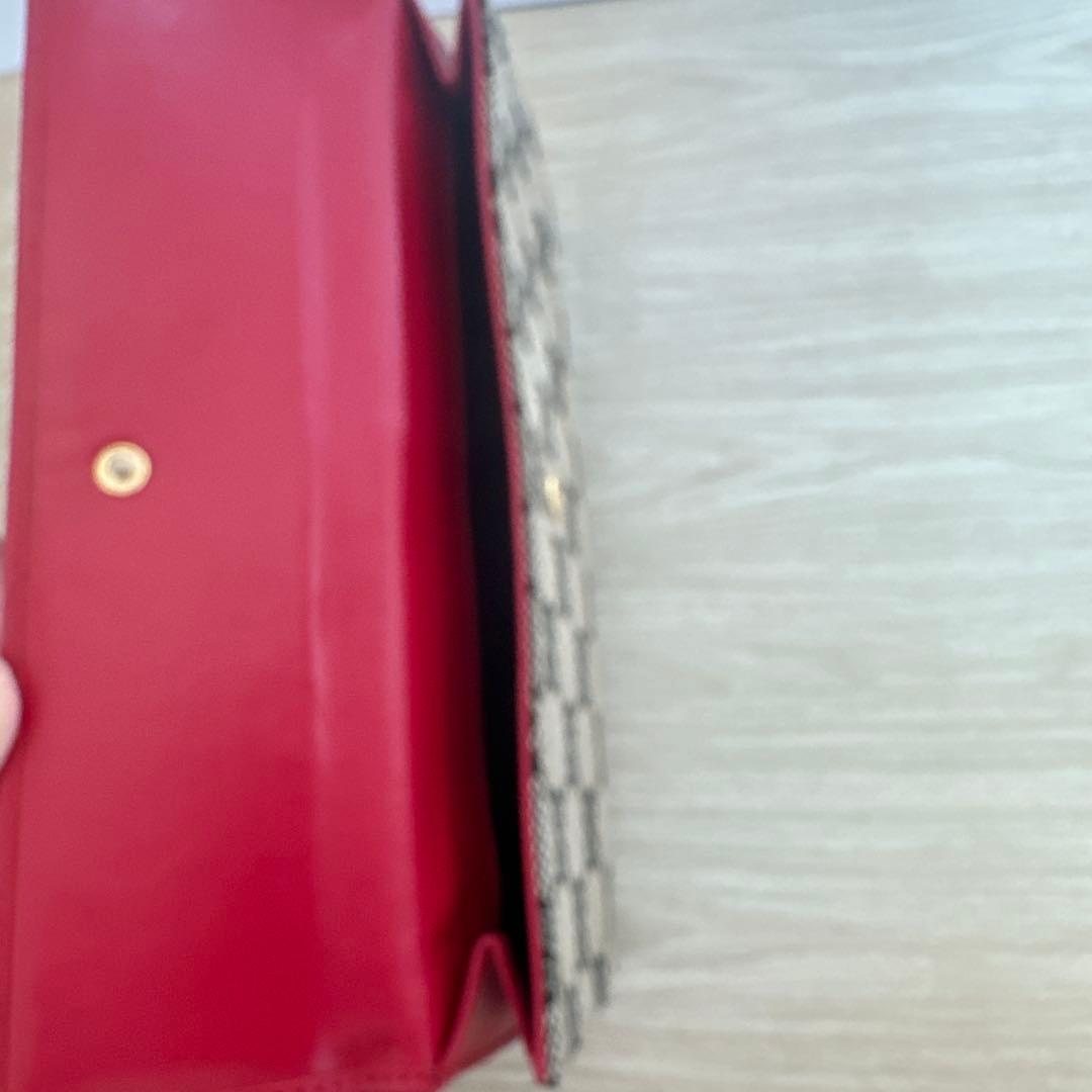 なんじゃ　GUCCI GGキャンバス 長財布 ベージュ/レッド