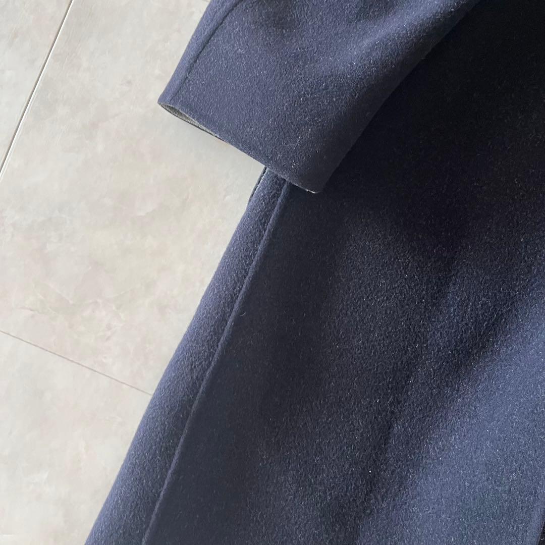 AILE par EDIFICE ダブルフェイスリバーコート ネイビー ベルト