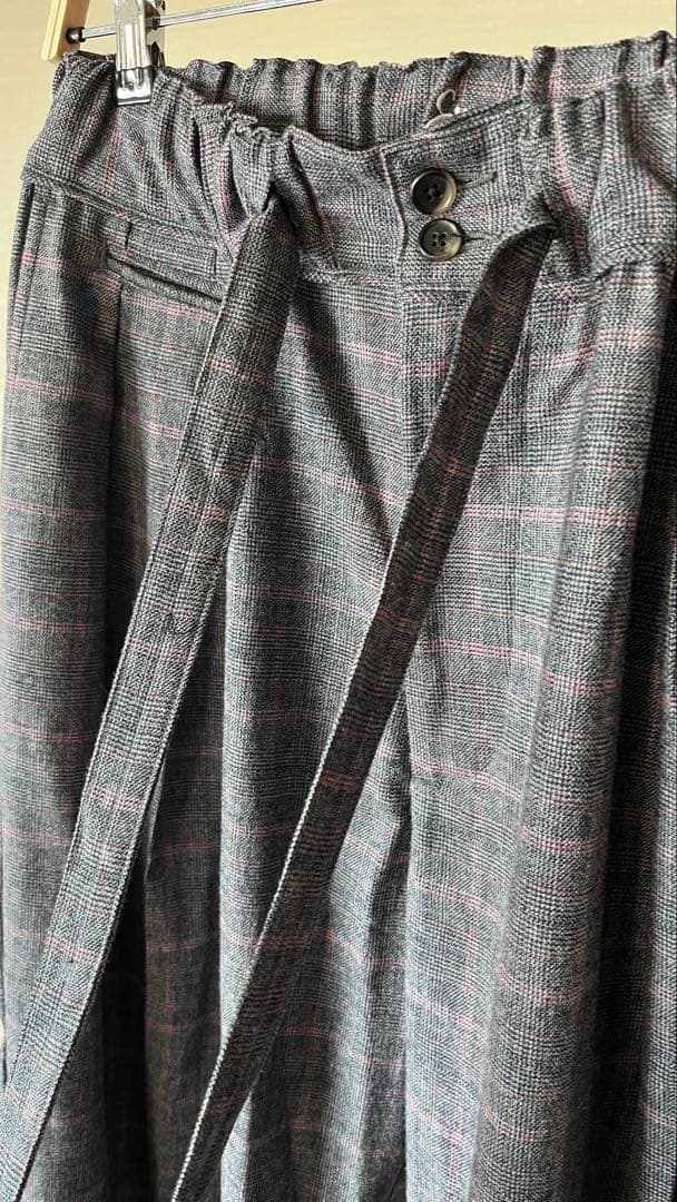 sillage hakama pants glen check pink新品