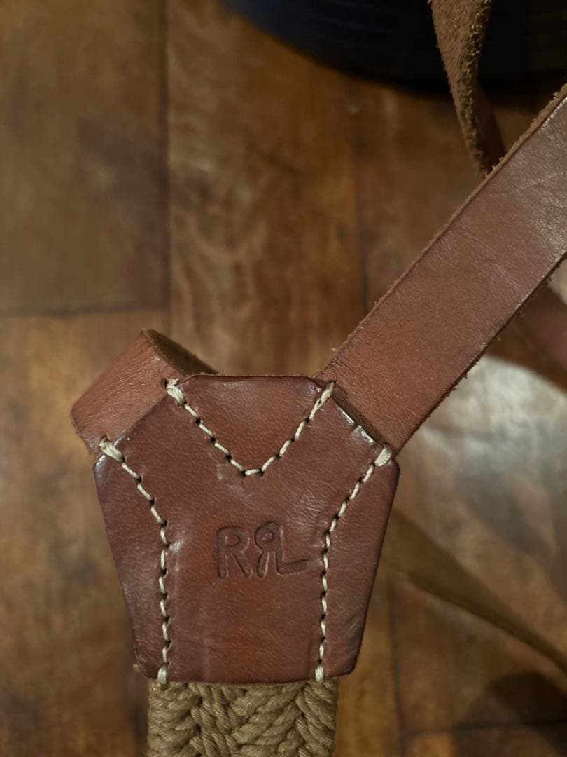 [未使用] DOUBLE RLレザーサスペンダー RRL イタリア製