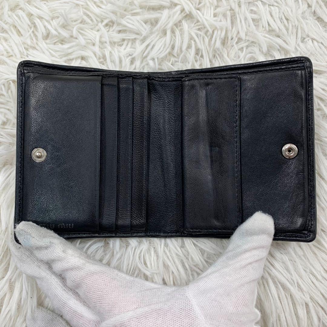 【✨美品✨】ミュウミュウ 二つ折り財布 マテラッセ パール ビジュー ブラック