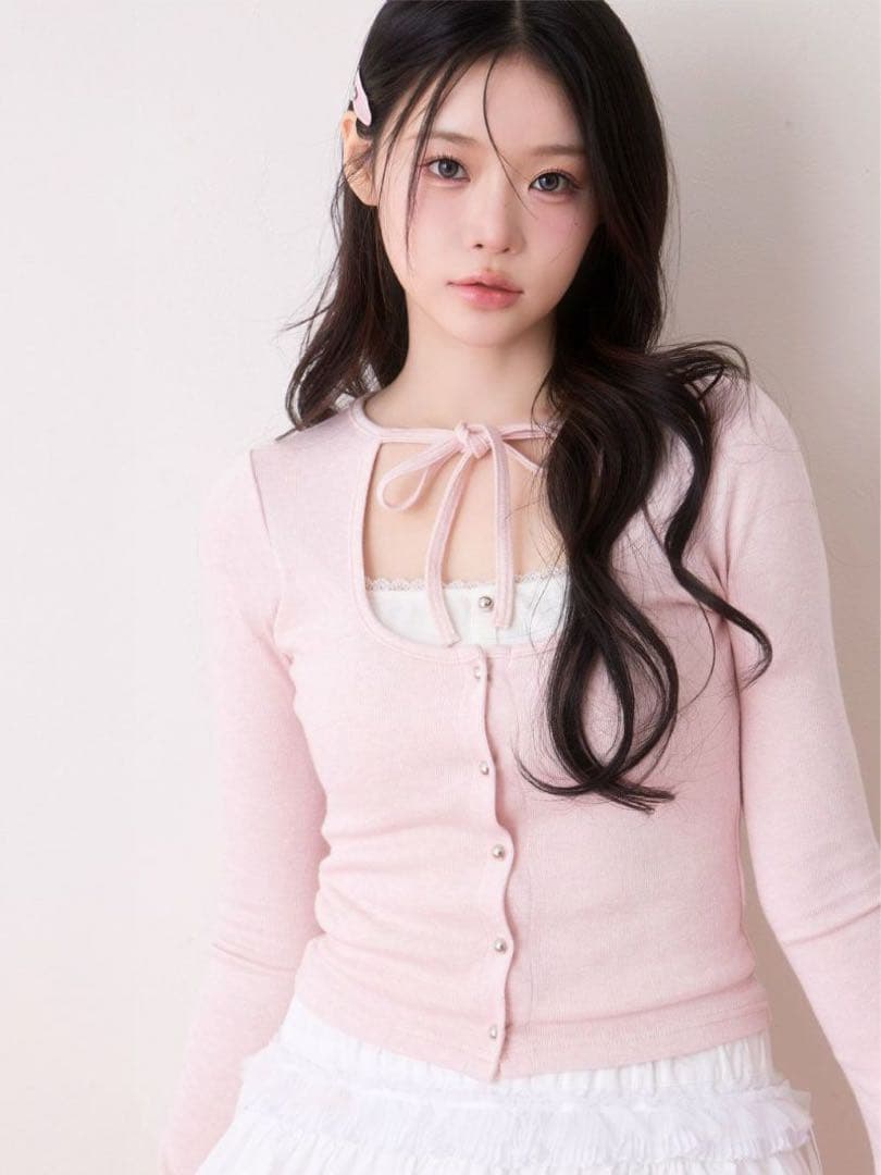 BUBBLES レイヤードリブトップス　ホワイト