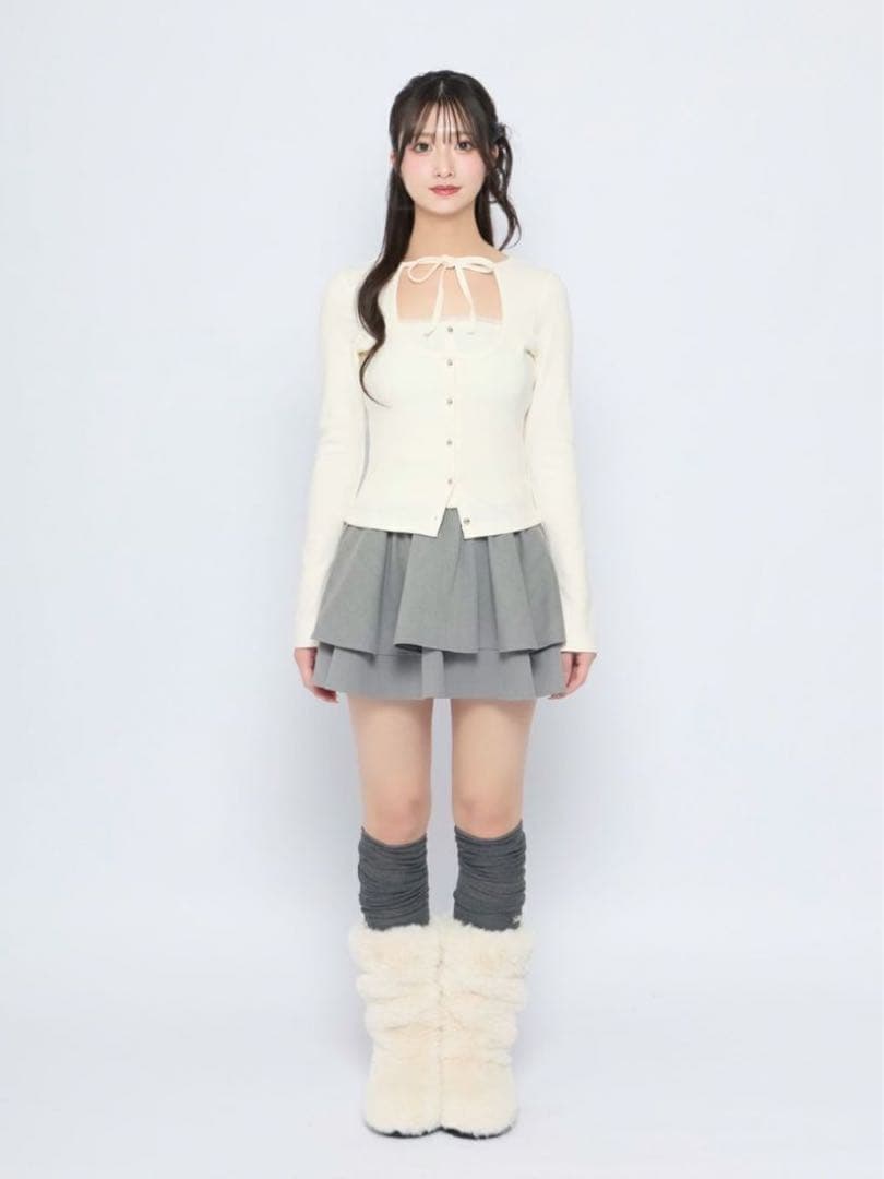 BUBBLES レイヤードリブトップス　ホワイト