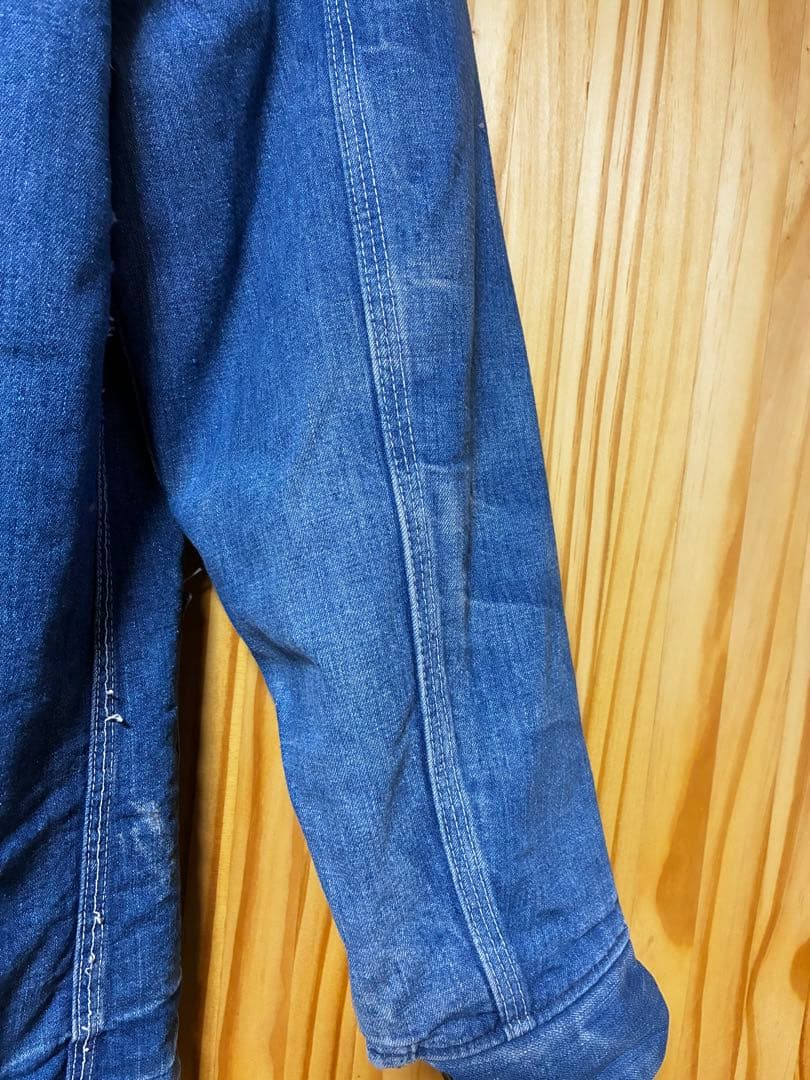 70s Sears シアーズデニムカバーオール コーデュロイ襟 古着ブランケット