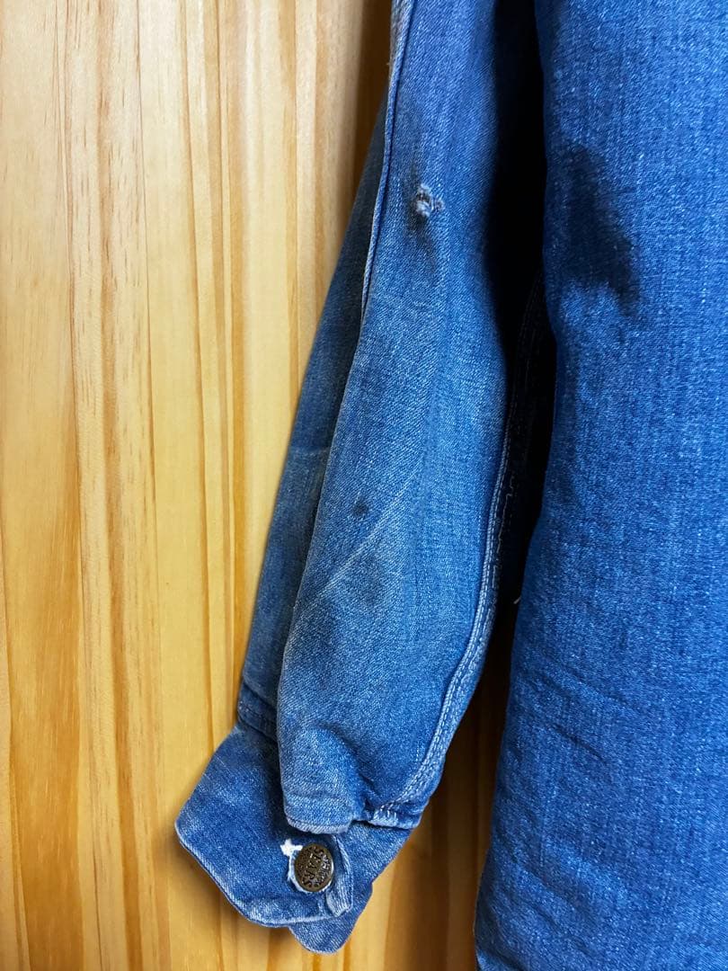 70s Sears シアーズデニムカバーオール コーデュロイ襟 古着ブランケット