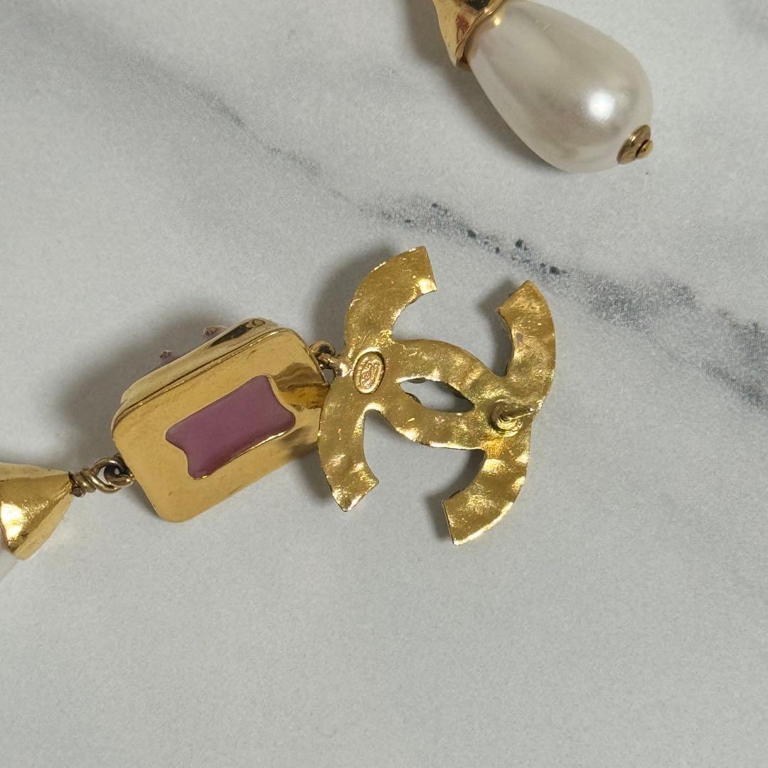 CHANEL クリスタル風　パール　ピアス