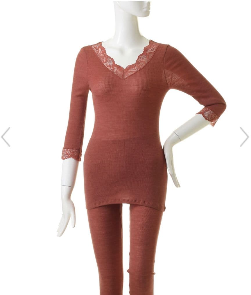 新品タグ付き 高級 ハンロ ウール シルク インナー トップス XS