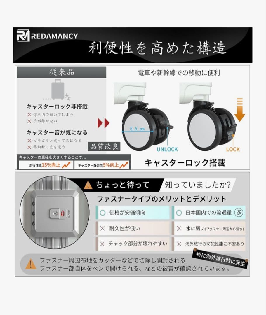 【新品】Redamancy 客室乗務員設計指導 スーツケース 機内持ち込み S