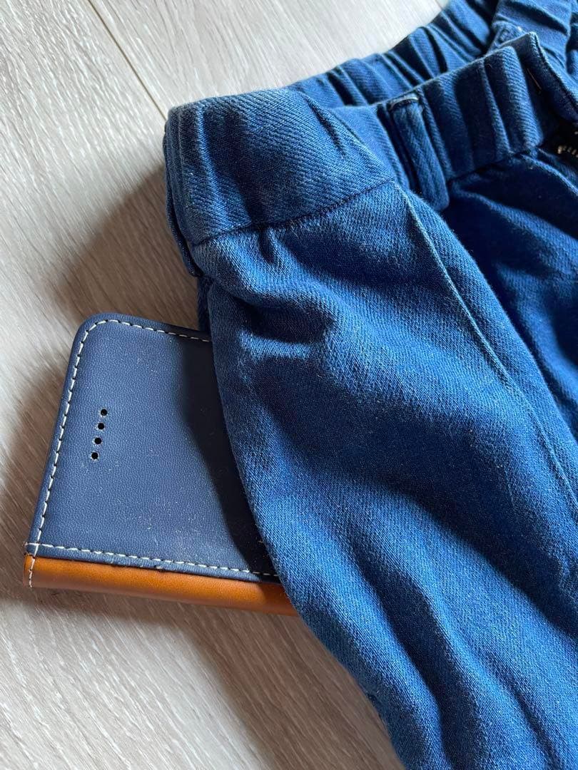 45R 軽い ウエストゴム インディゴ リネンブレンド キュロット 45rpm