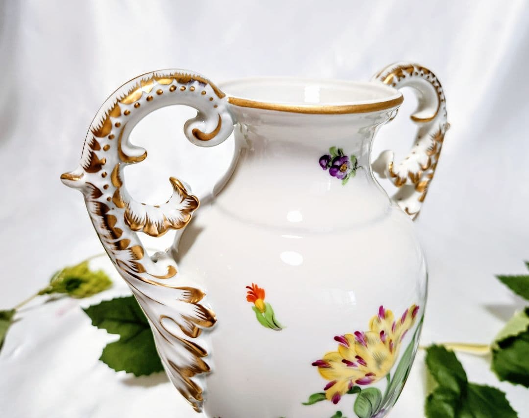 ヘレンドHEREND【美品・未使用】両耳付花瓶