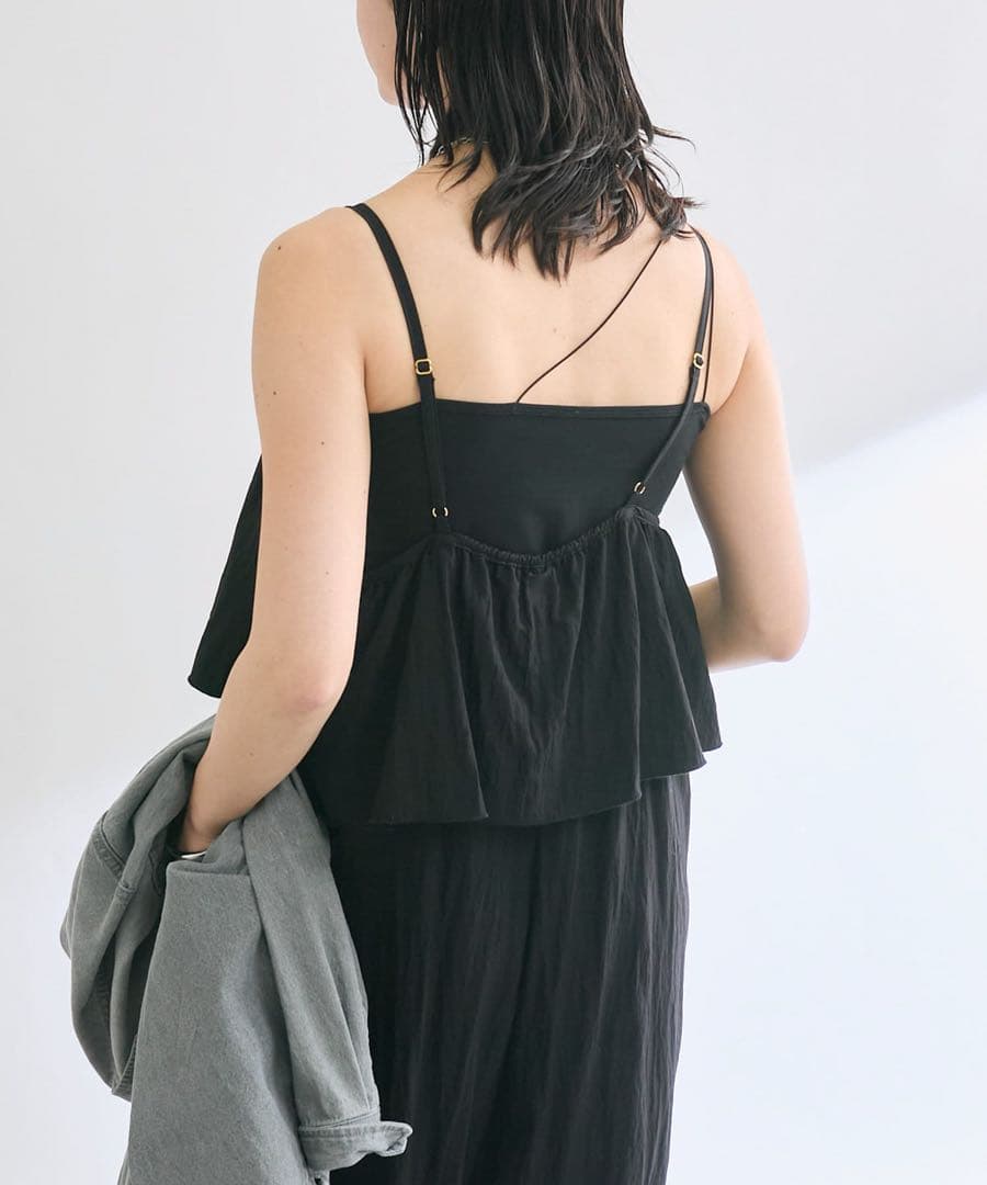 新品　RIVE DROITE フリルサロペット　リヴドロワ　ブラック