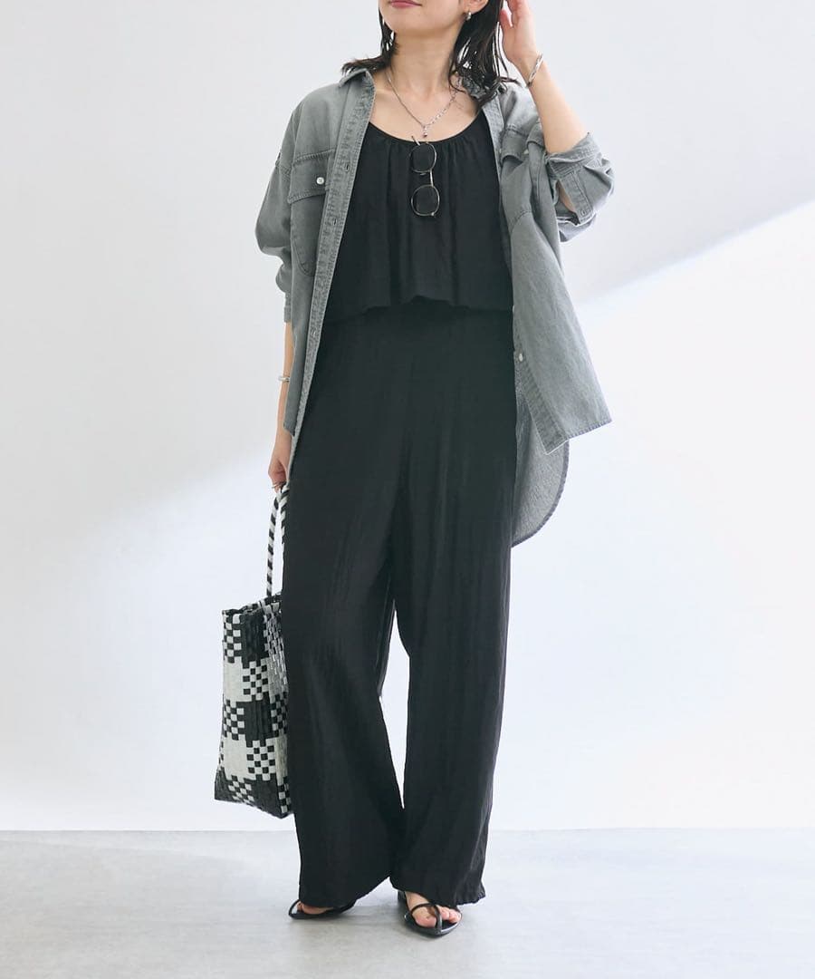 新品　RIVE DROITE フリルサロペット　リヴドロワ　ブラック