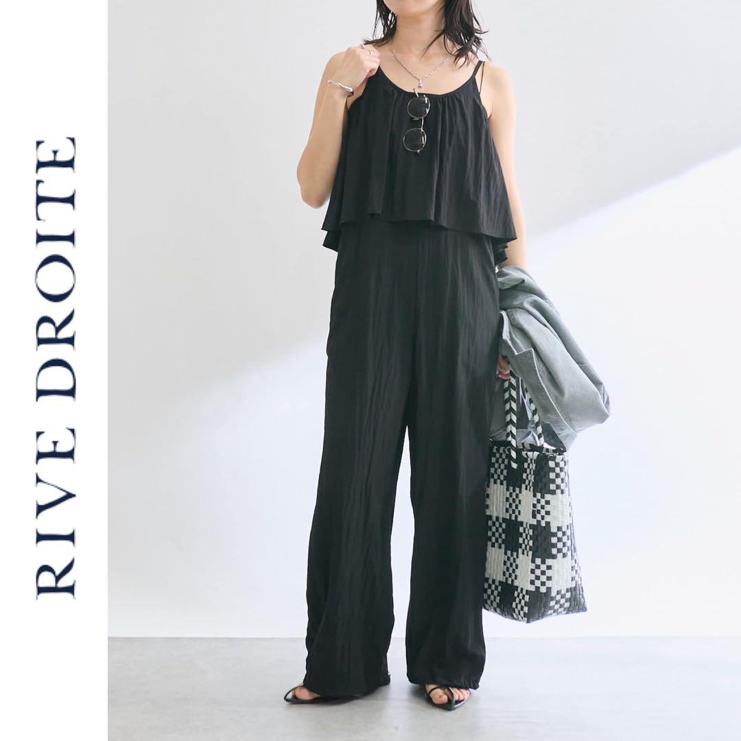 新品　RIVE DROITE フリルサロペット　リヴドロワ　ブラック